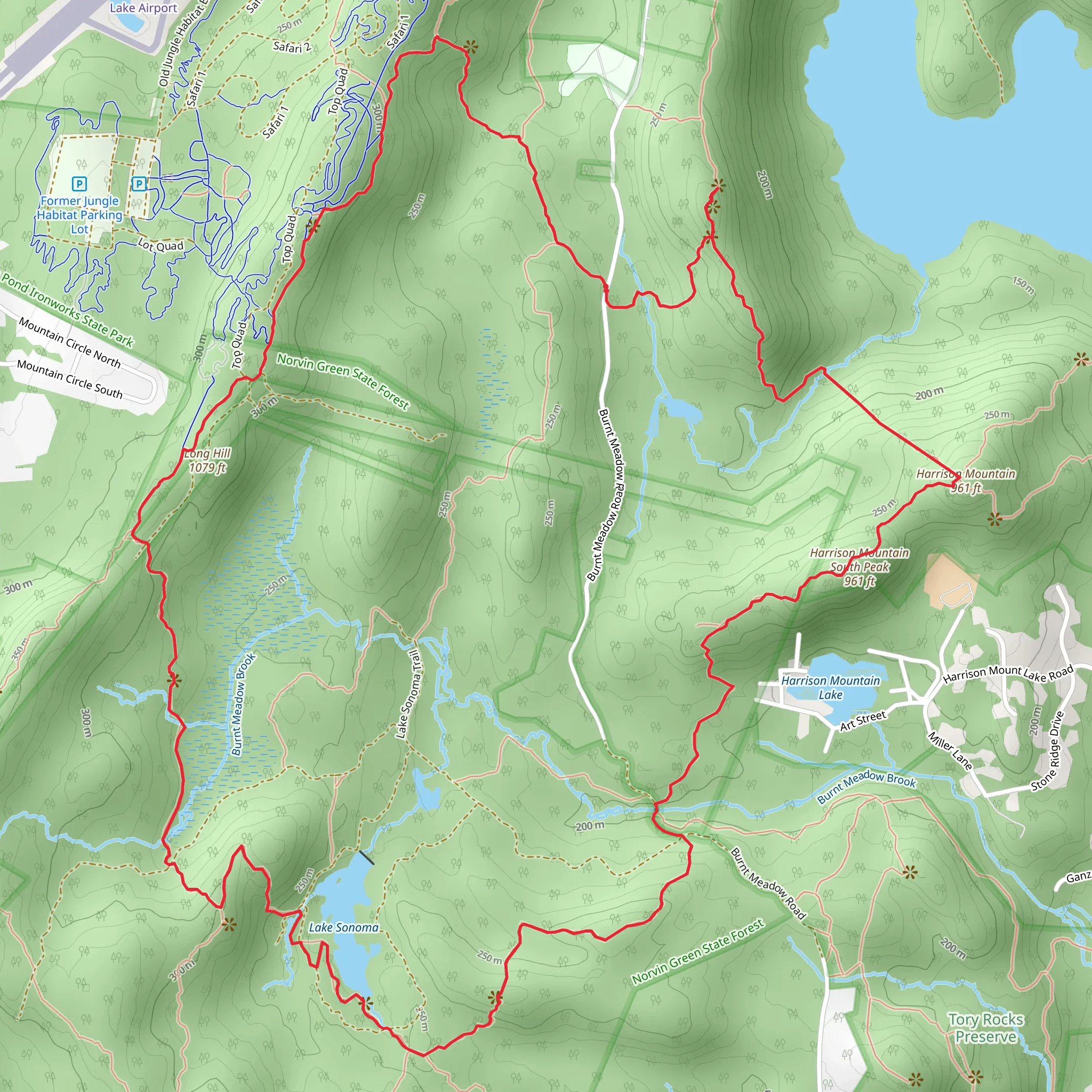Horse Pond Mountain, Harrison Mountain South Peak and Lake Sonoma Loop mobile static map