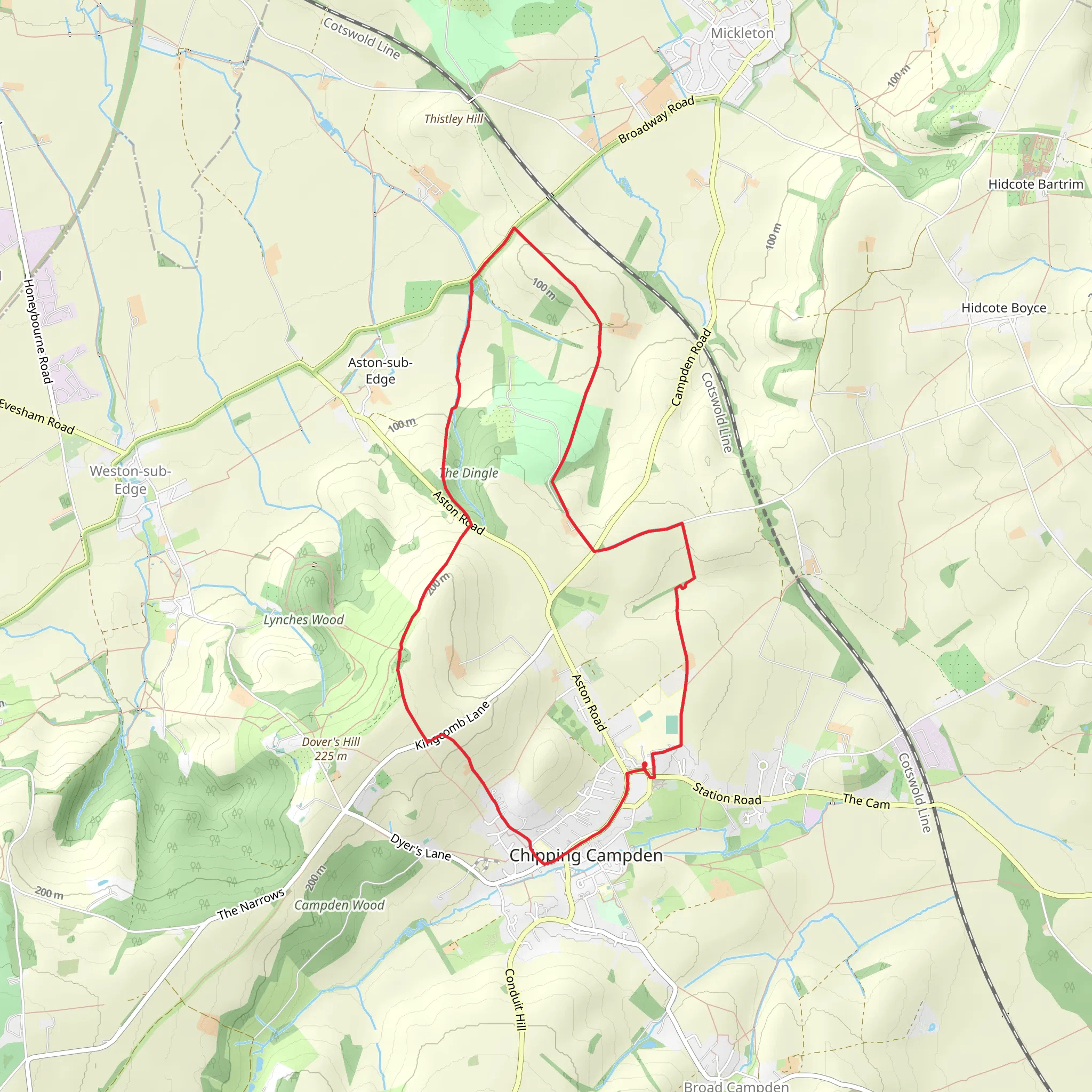 Chipping Campden Loop mobile static map