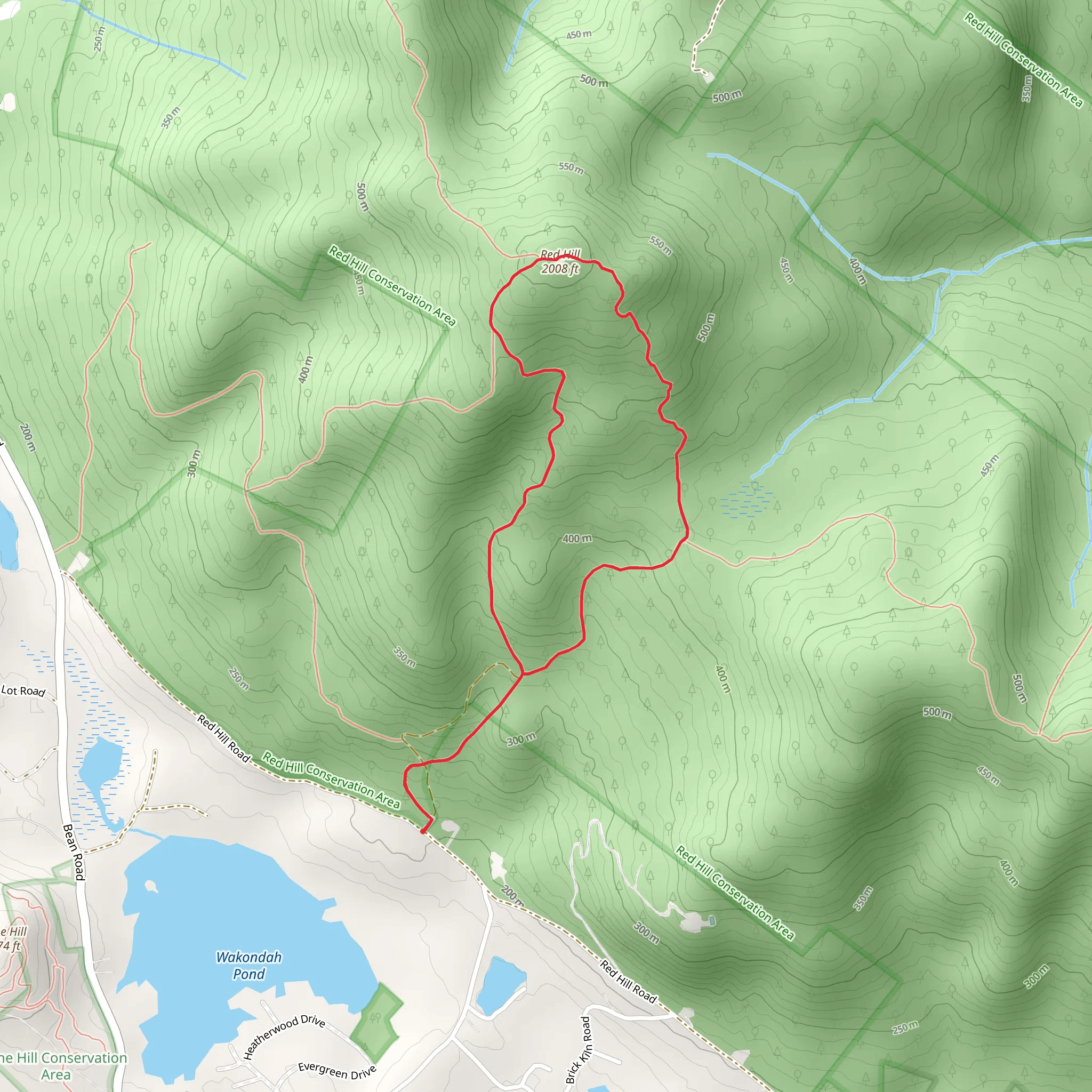 Red Hill Loop Trail mobile static map