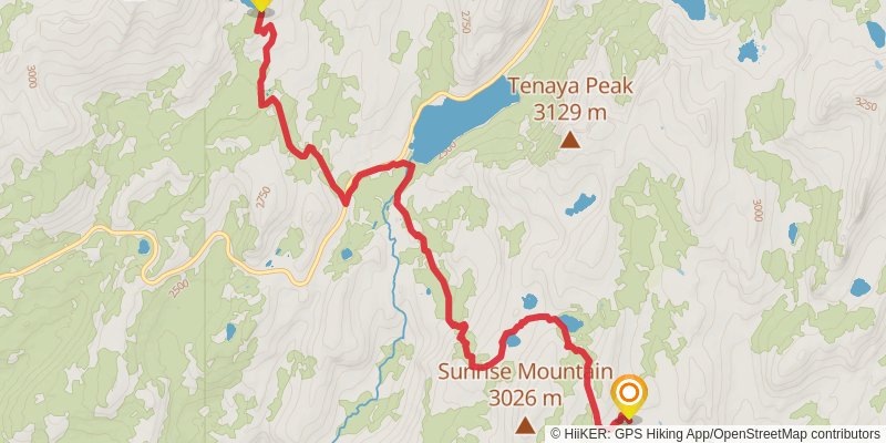 High Sierra Camps Loop stage 2 Map