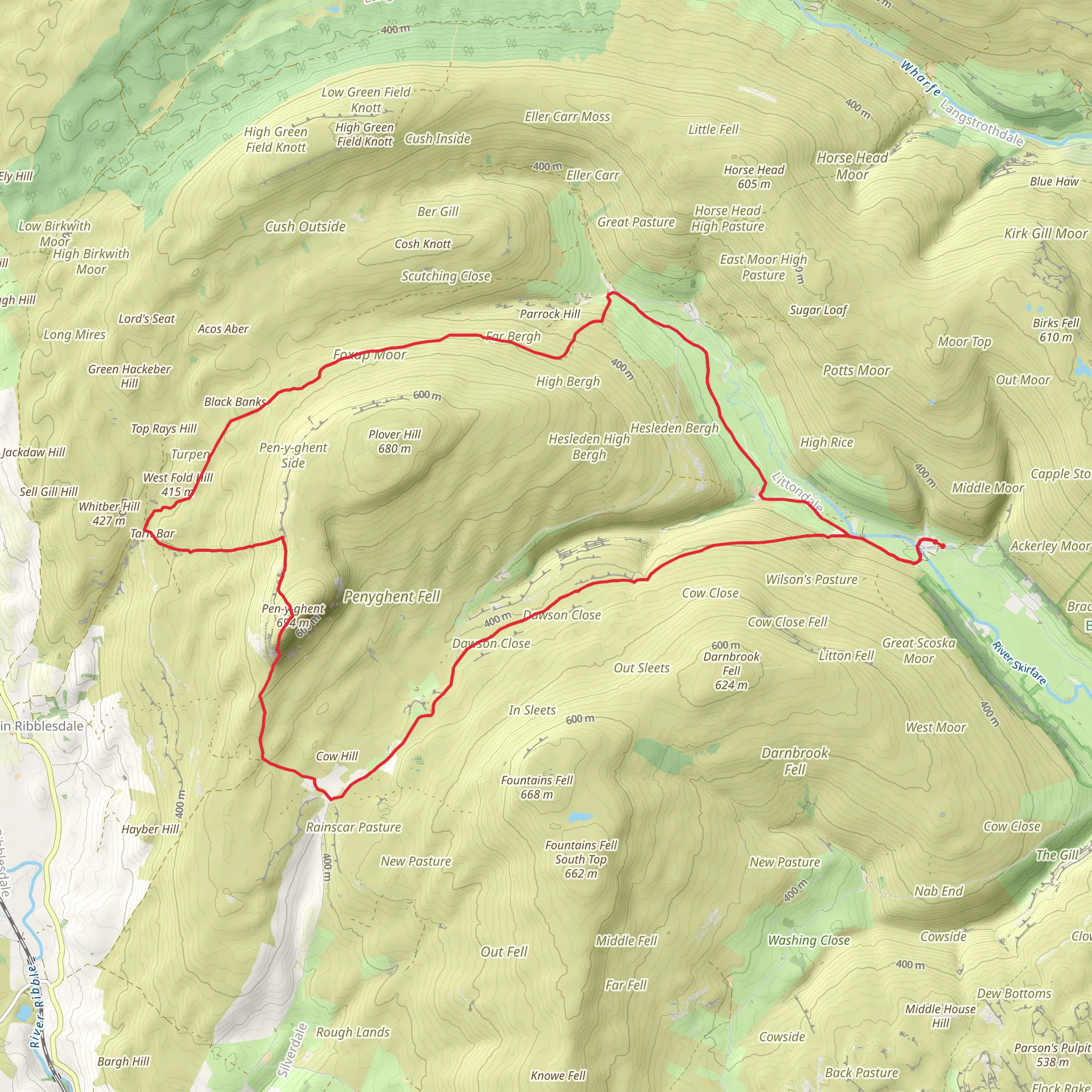 Pen-y-ghent and Littondale mobile static map