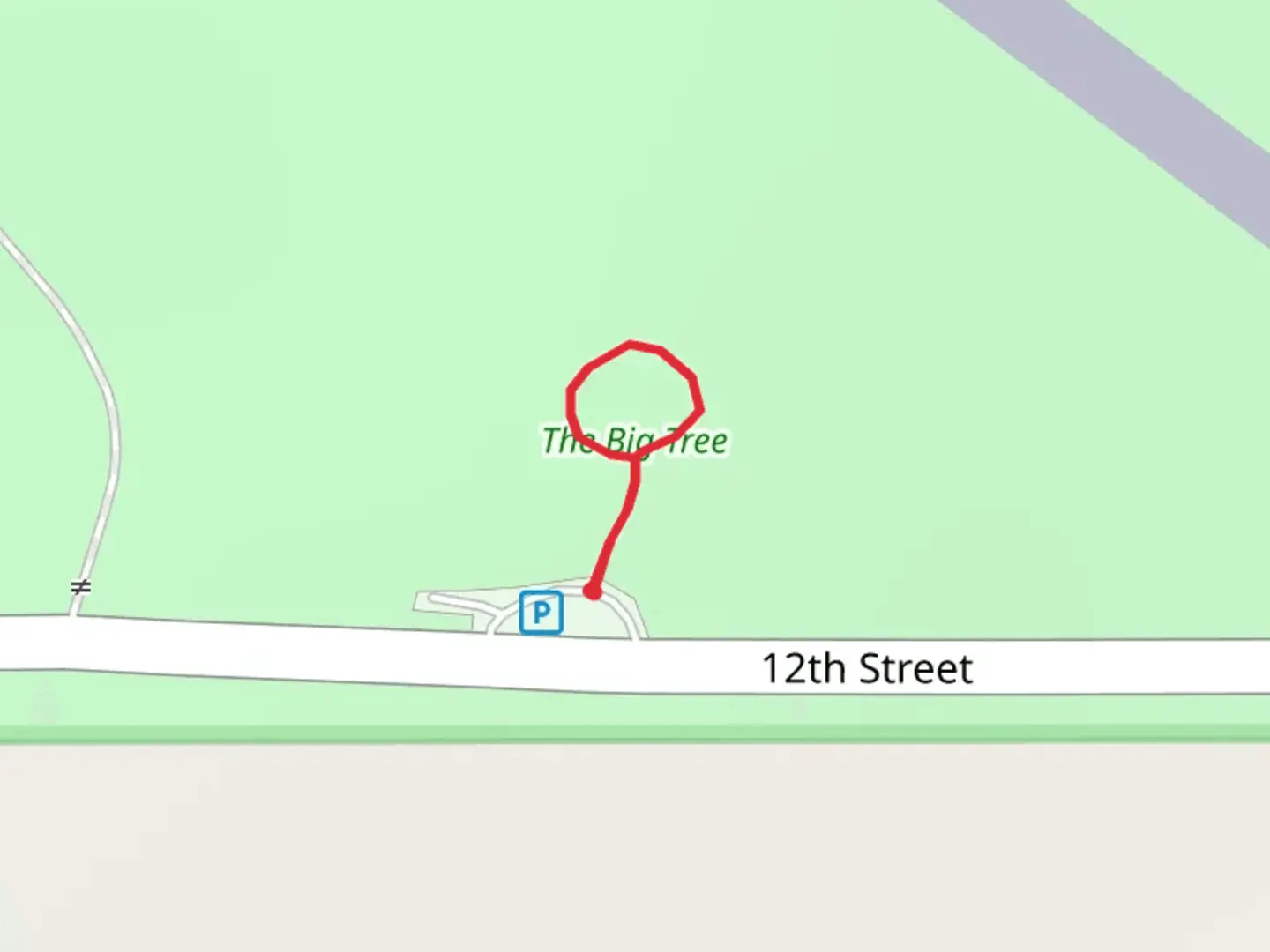 An image depicting the trail Twelth Street Loop and its surrounding area.