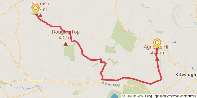 Antrim Hills Way stage 2 Map