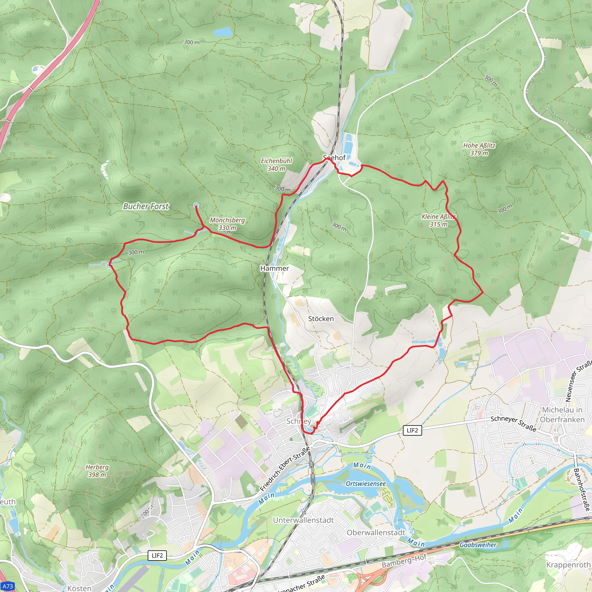 Rundweg Schifferbrunnen-Asslitz mobile static map