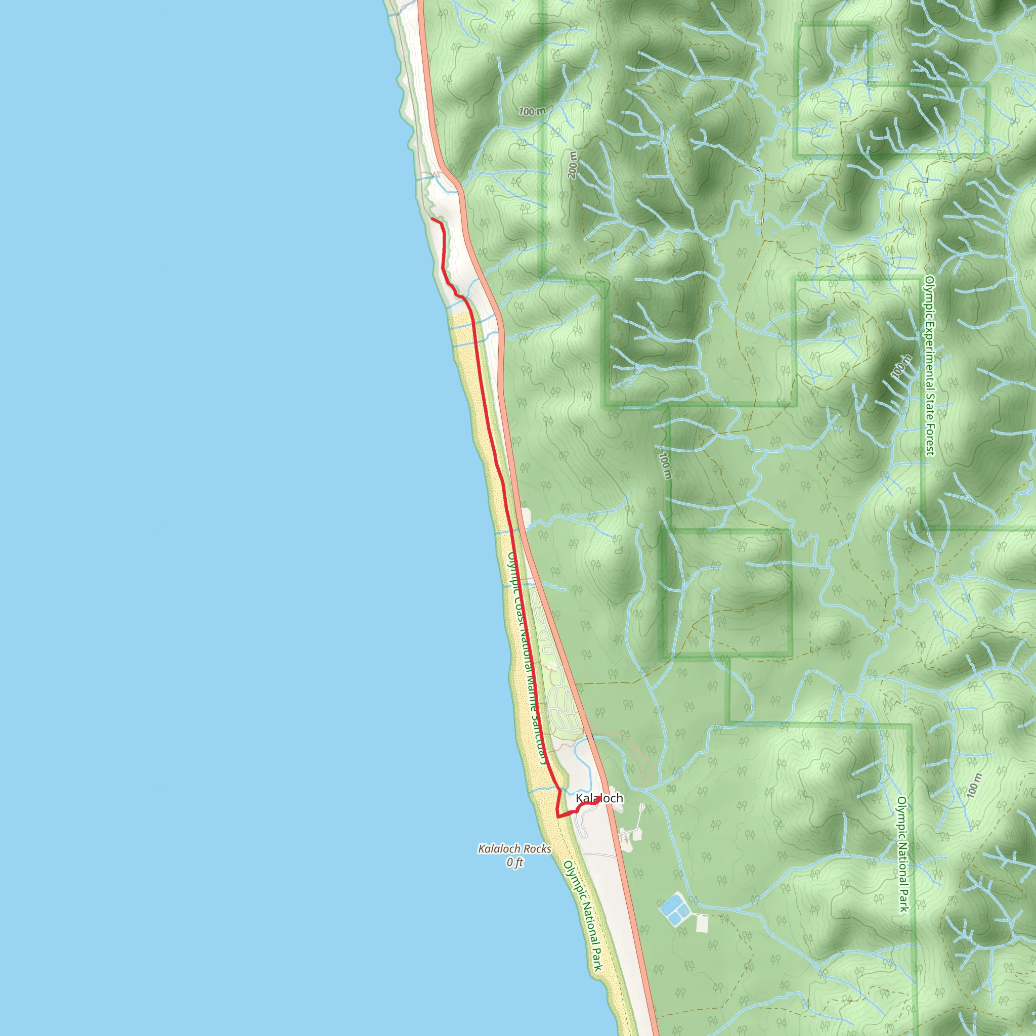 Kalaloch Beaches mobile static map