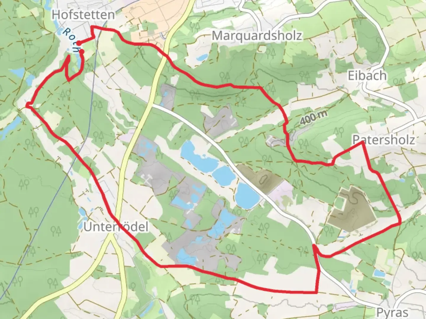 An image depicting the trail Eibachgrund and its surrounding area.