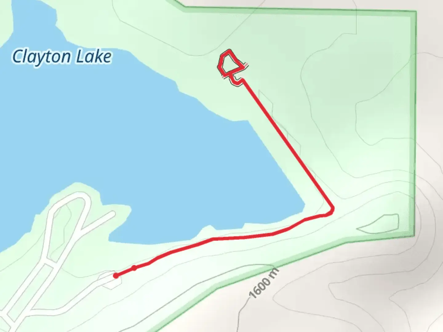 An image depicting the trail Clayton Lake Overlook Walk and its surrounding area.
