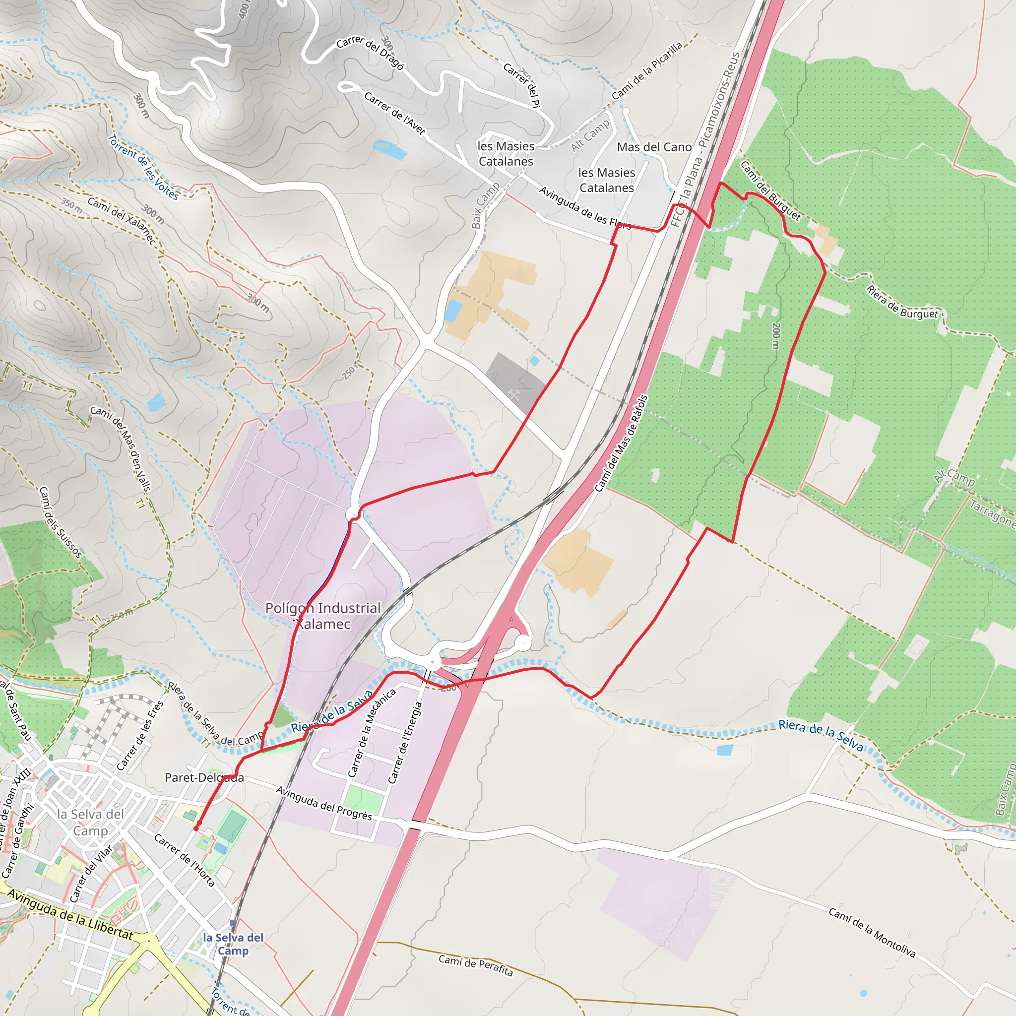 Path to Masies Catalans SL C 154 mobile static map