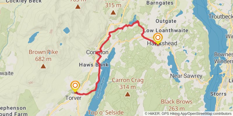 Wordsworth Memorial Way stage 13 Map