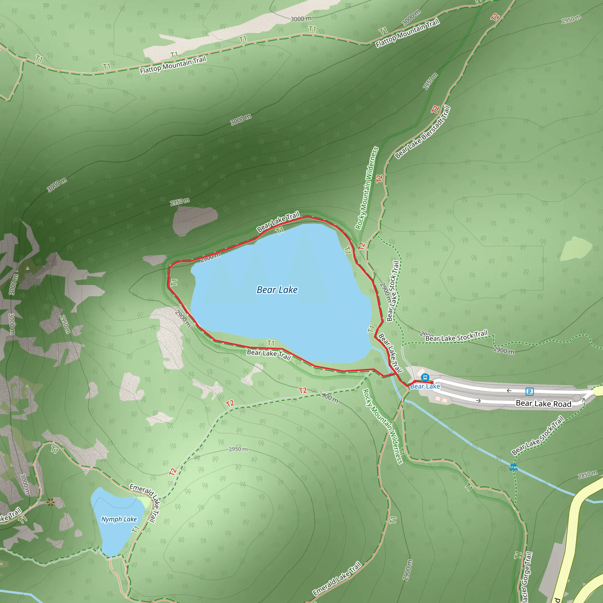 Bear Lake Trail mobile static map