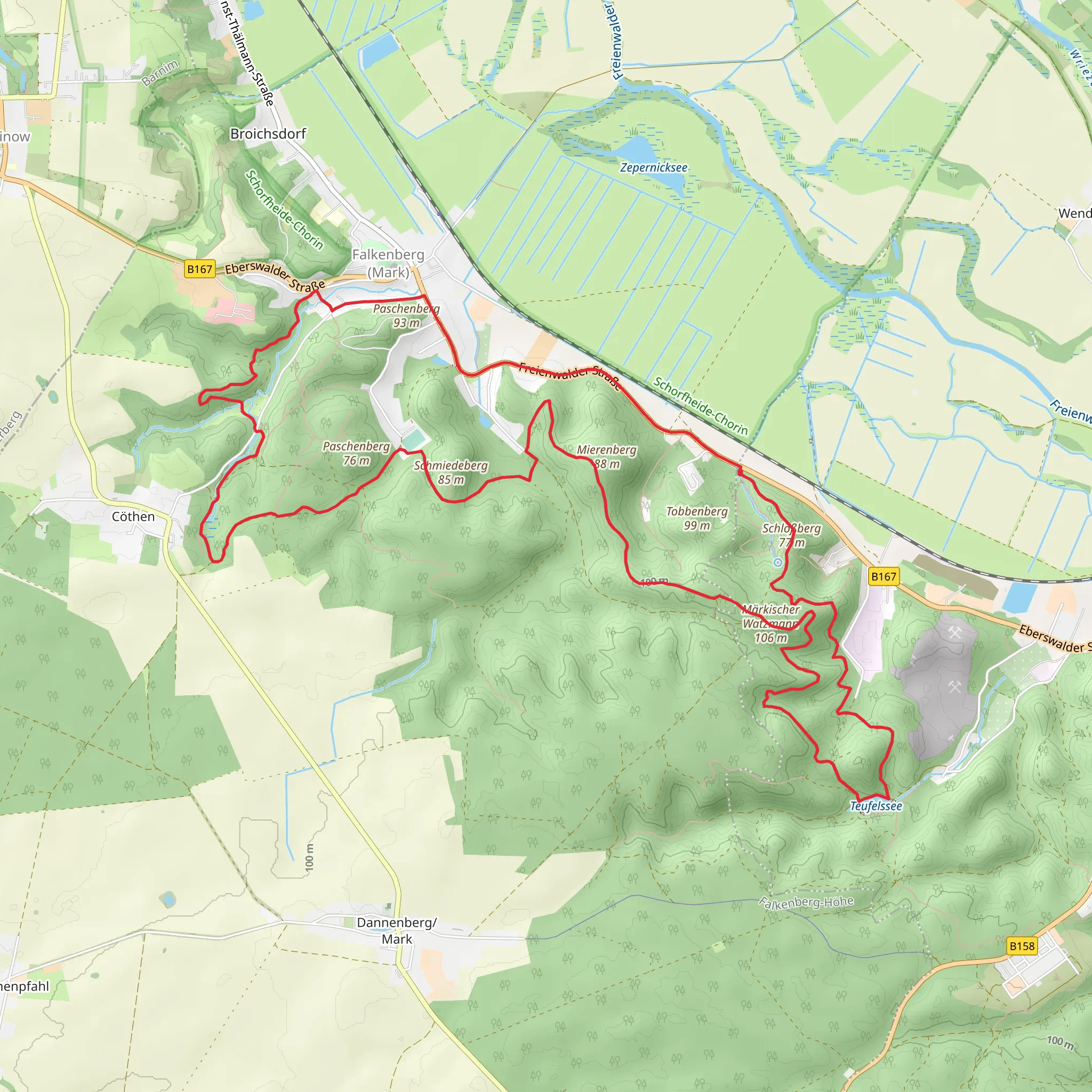 Paschenberg and Teufelssee Loop mobile static map
