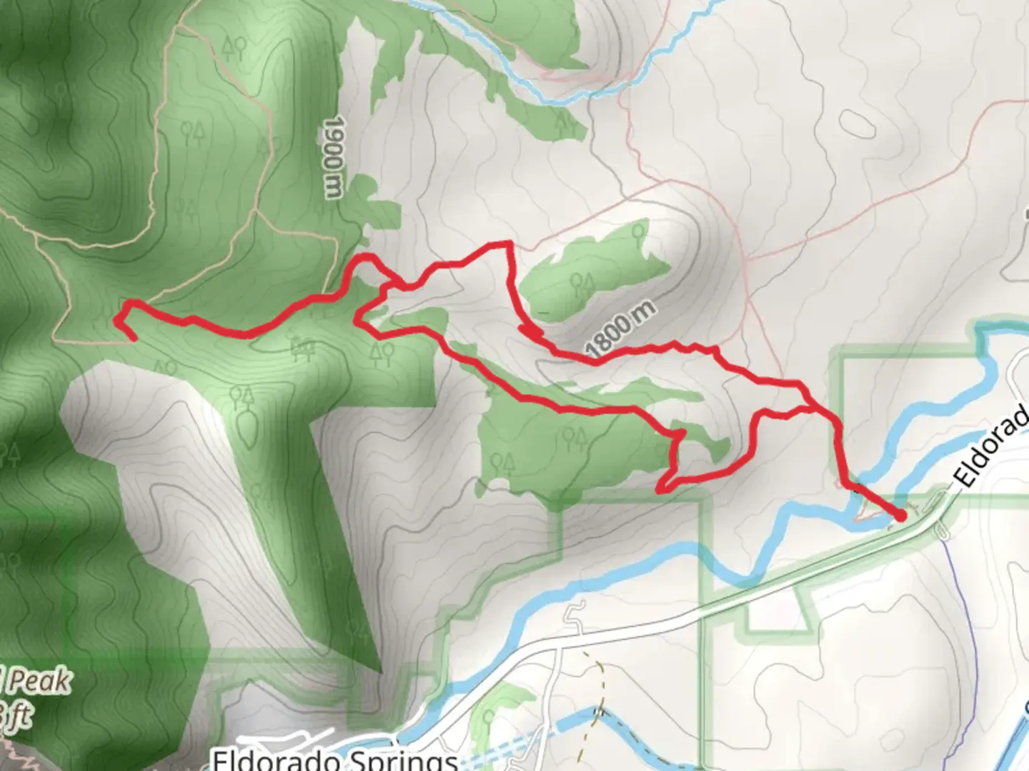 An image depicting the trail Homestead, Shadow Canyon South and Towhee Loop Trail and its surrounding area.