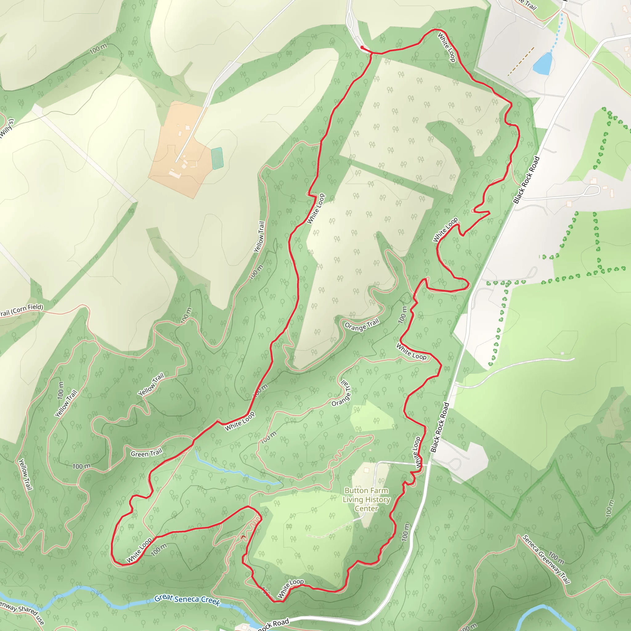 White Loop Trail from Schaeffer Road mobile static map