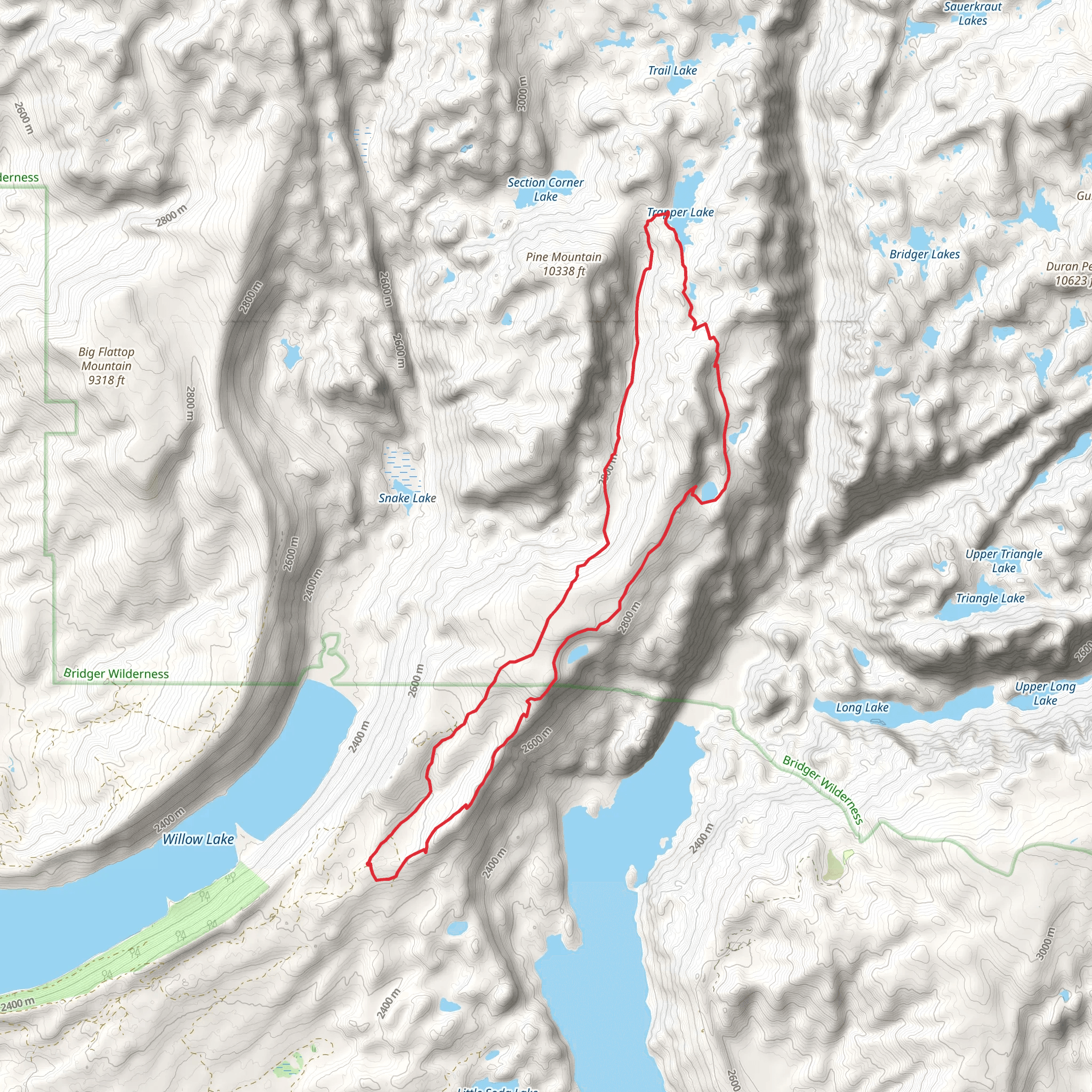 Trapper Creek, Trapper Lake and Prospector Lake Loop mobile static map