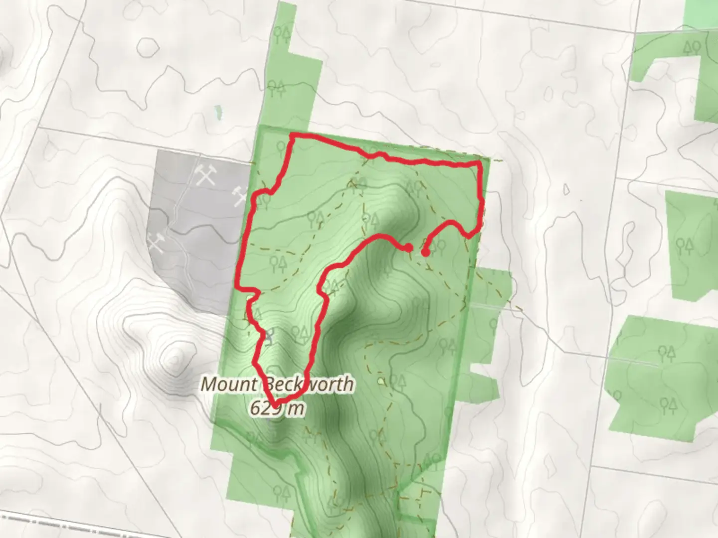 An image depicting the trail Mount Beckworth Trail - Northern Section and its surrounding area.