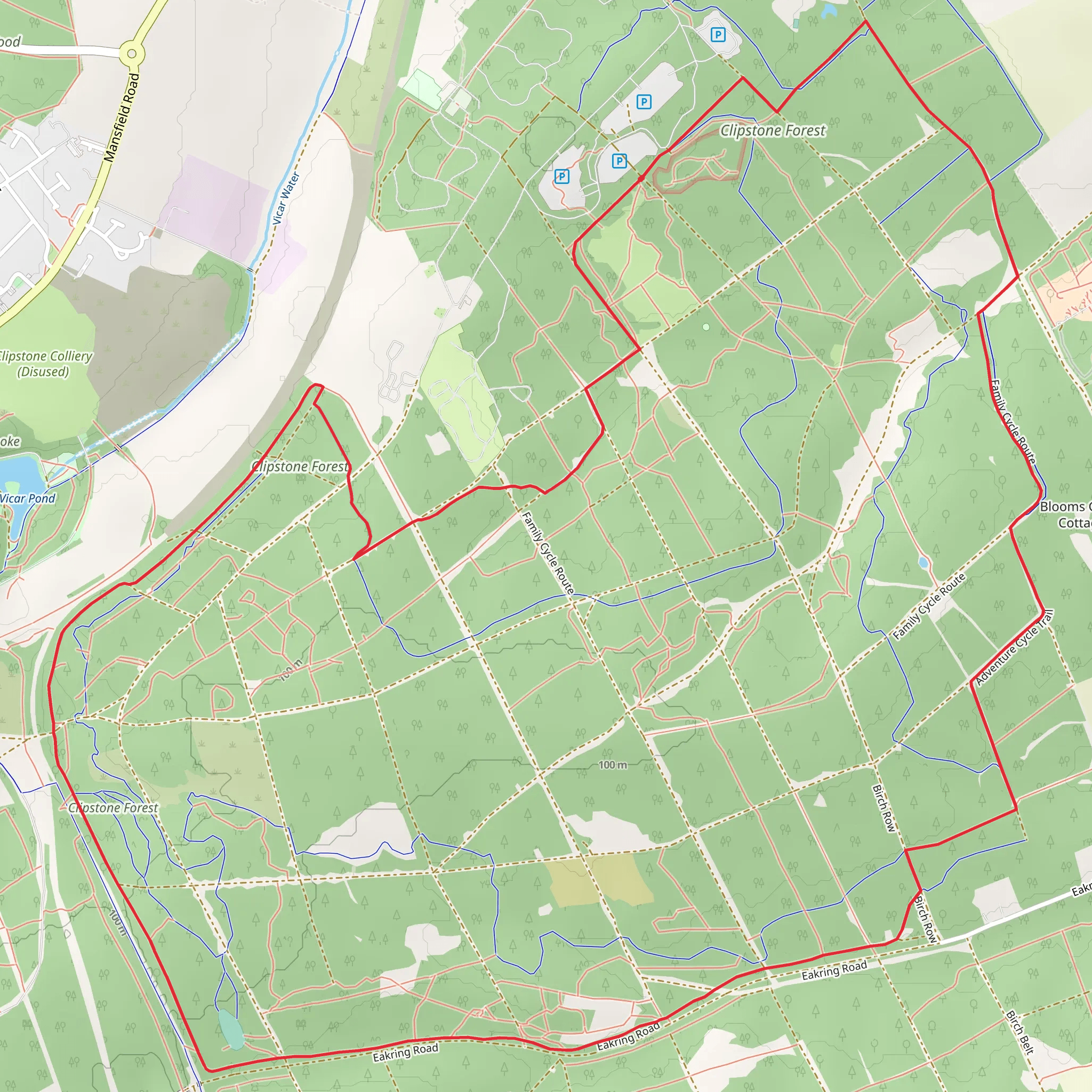 Clipstone Forest Loop mobile static map