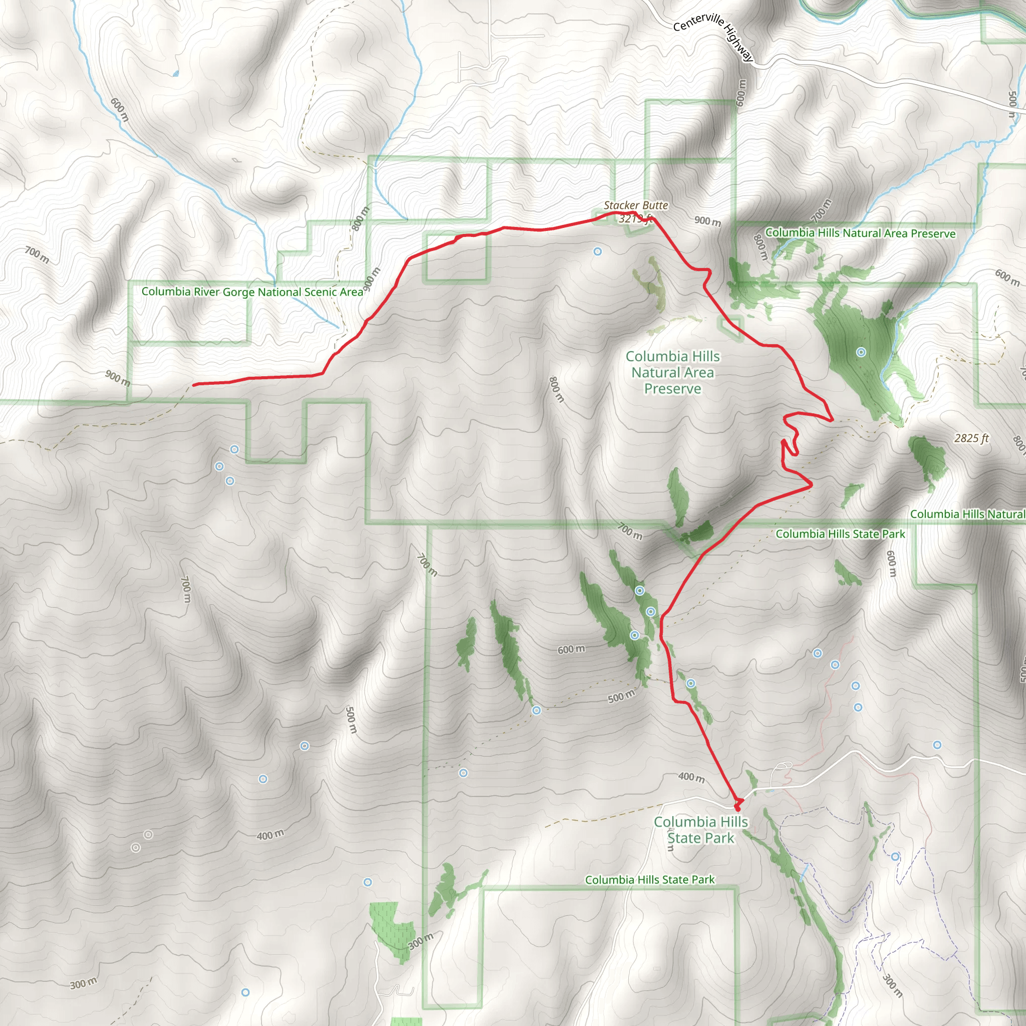 Stacker Butte Out and Back mobile static map