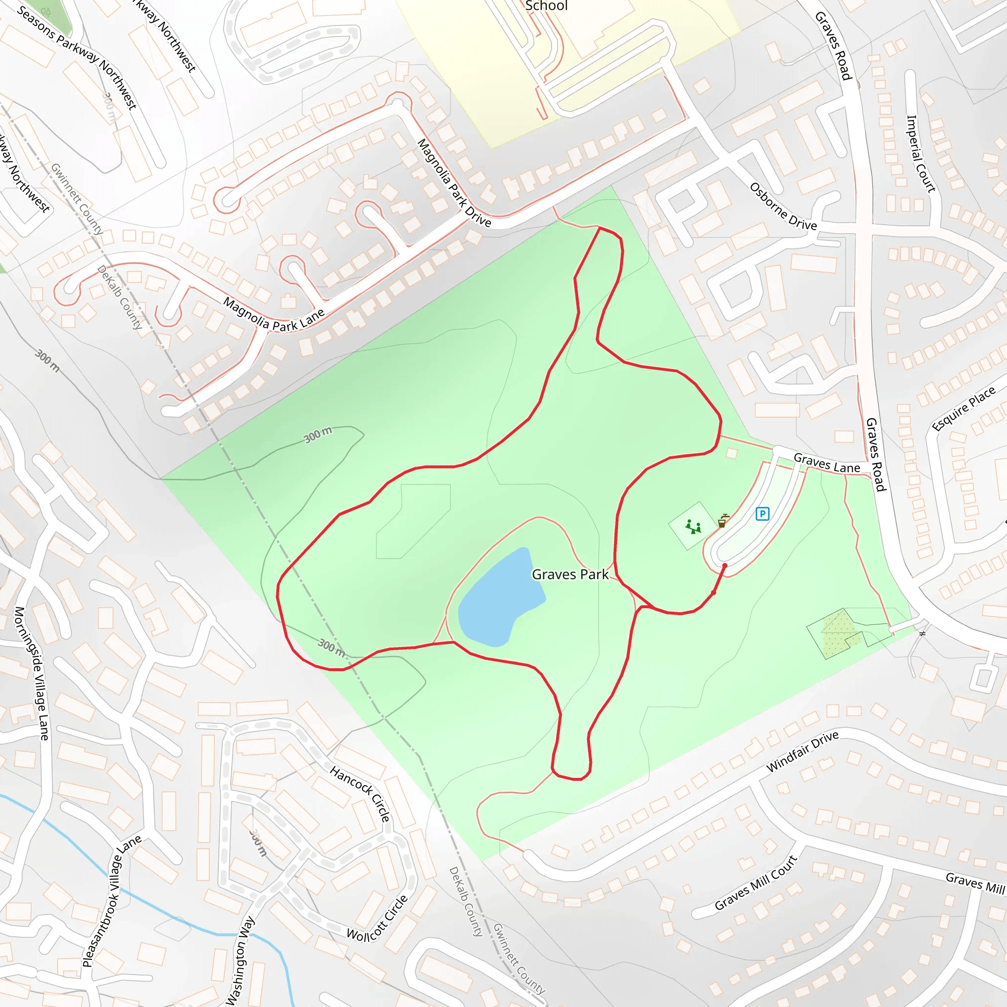 Graves Park Loop mobile static map