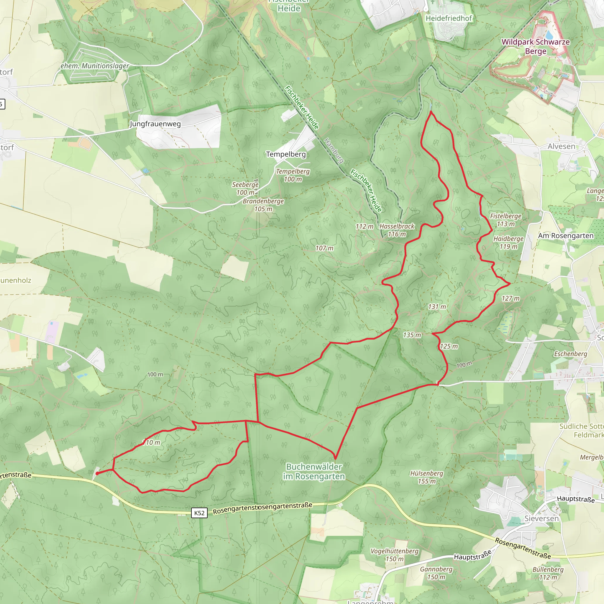 Wander Tour Schwarze Berge mobile static map