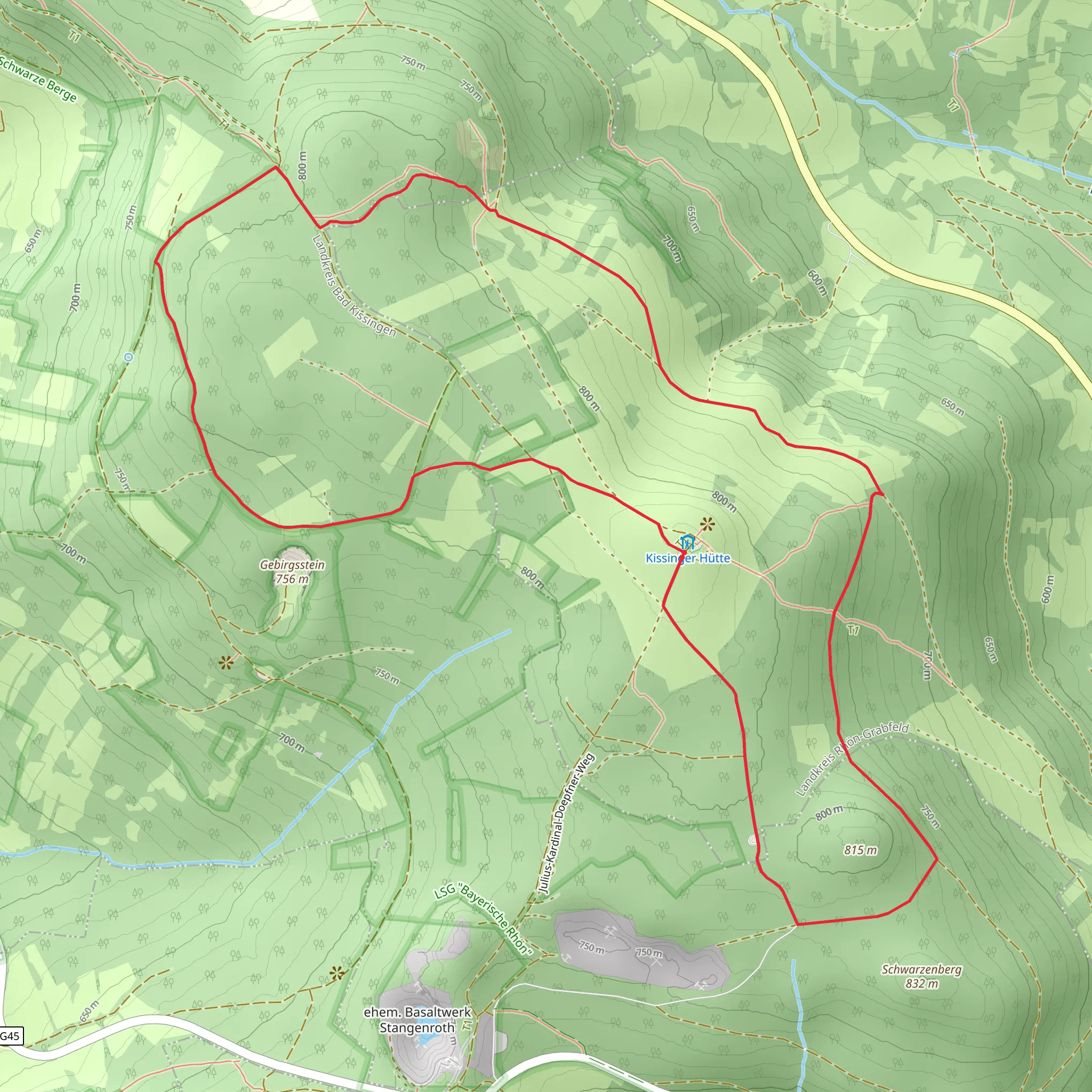 Kissinger Hütte and Kellerstein Loop via Extratour Basaltweg mobile static map