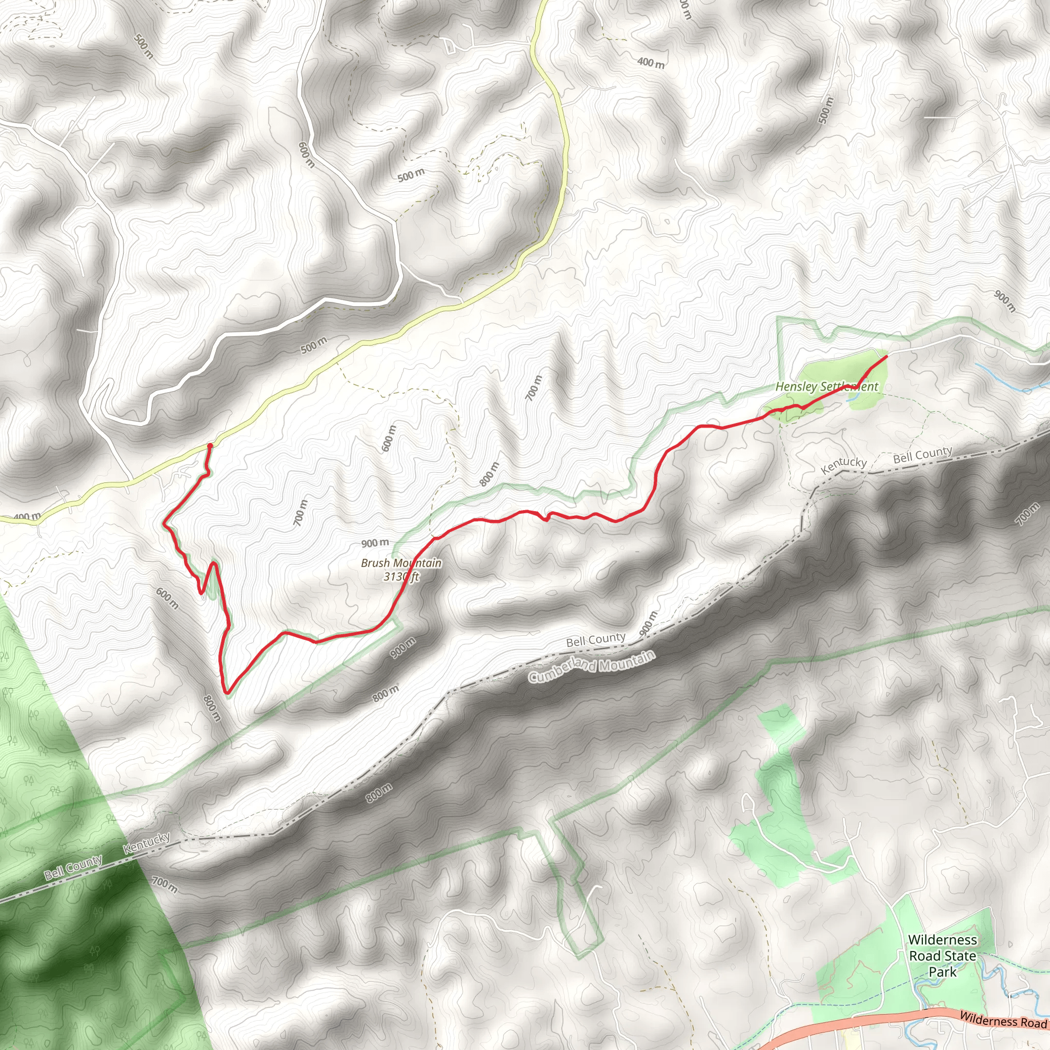 Brush Mountain and Hensley Settlement Trail mobile static map