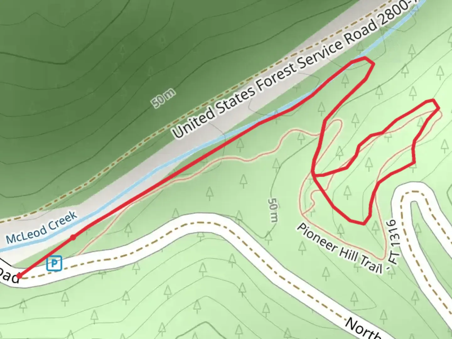 An image depicting the trail Pioneer Hill Trail and its surrounding area.