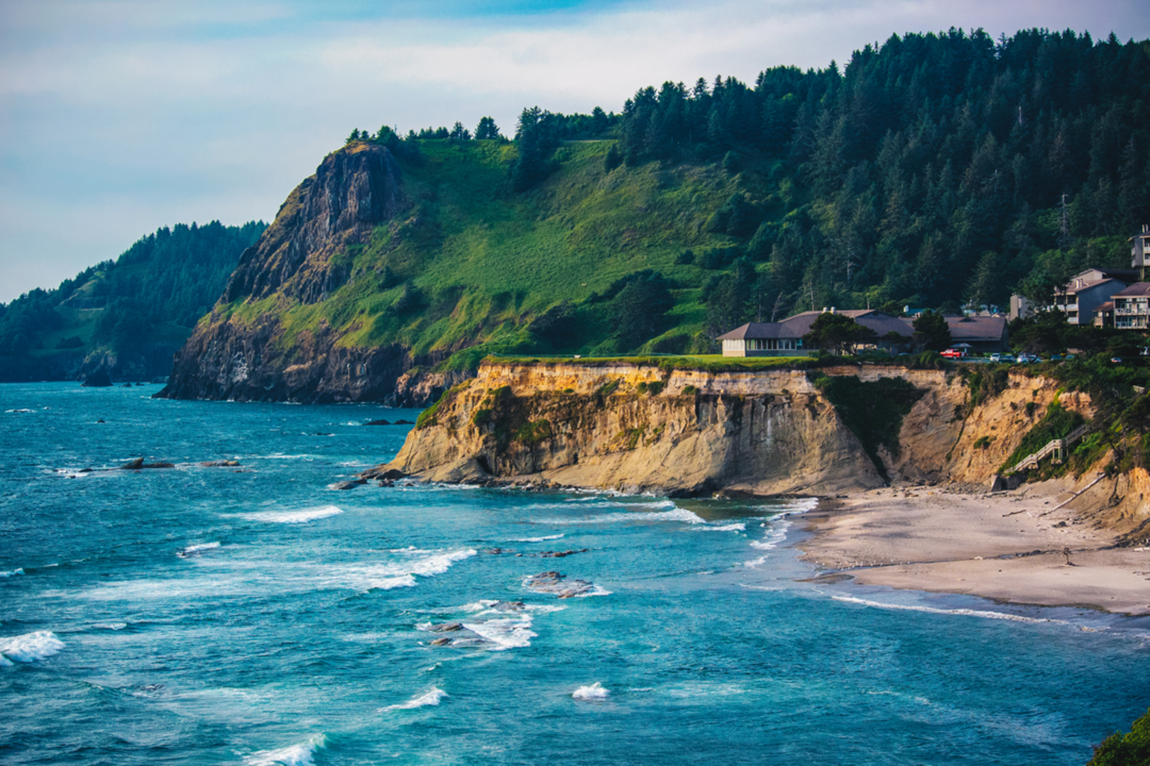 An image depicting the trail Whispering Spruce Trail and its surrounding area.