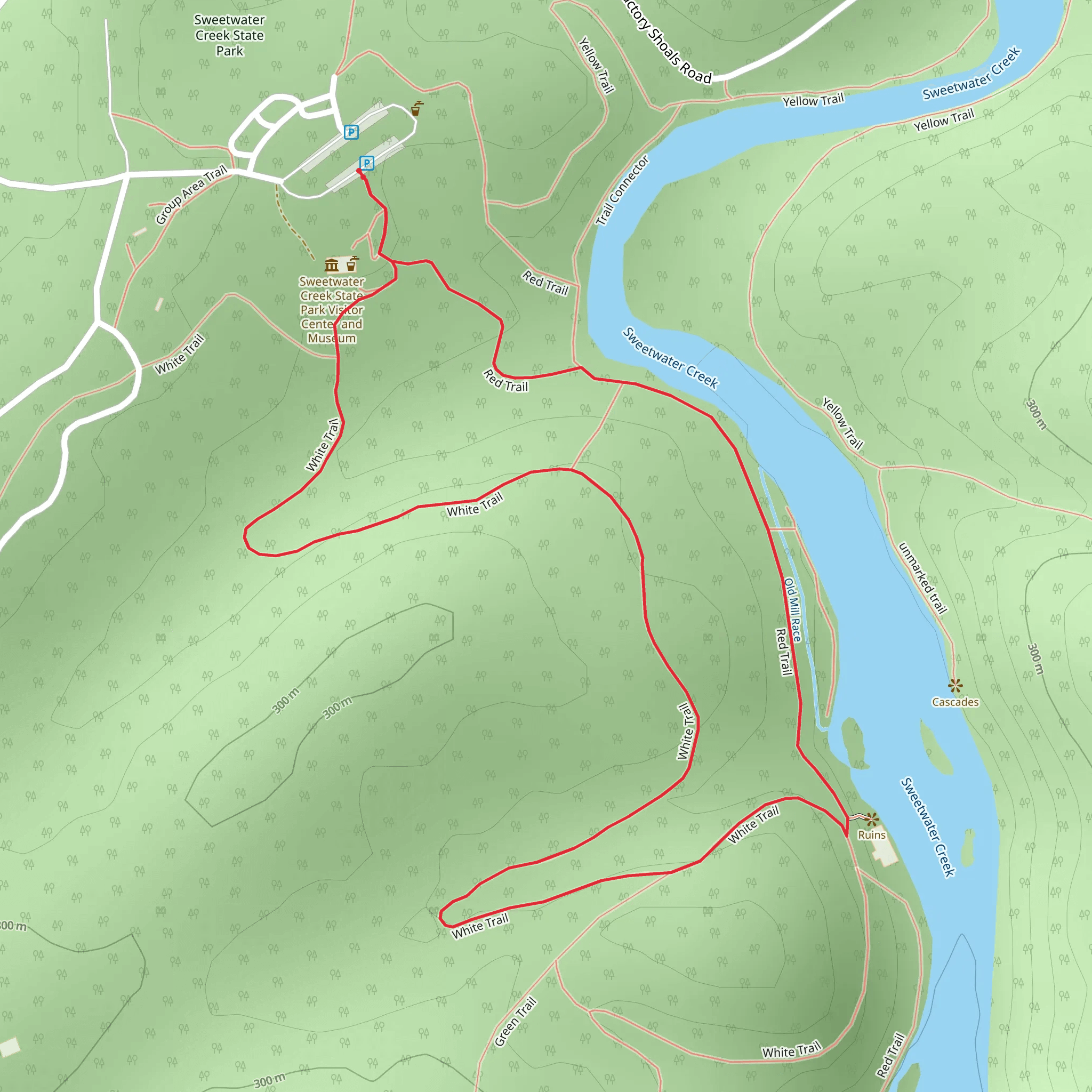 White and Red Loop Trail mobile static map