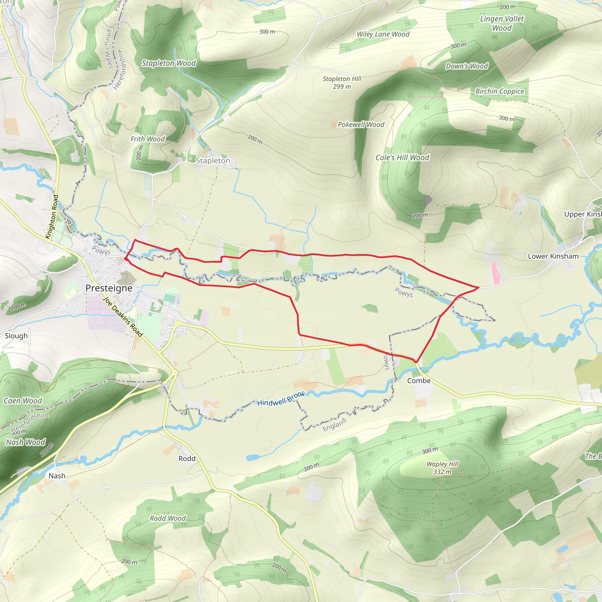 Presteigne Loop mobile static map
