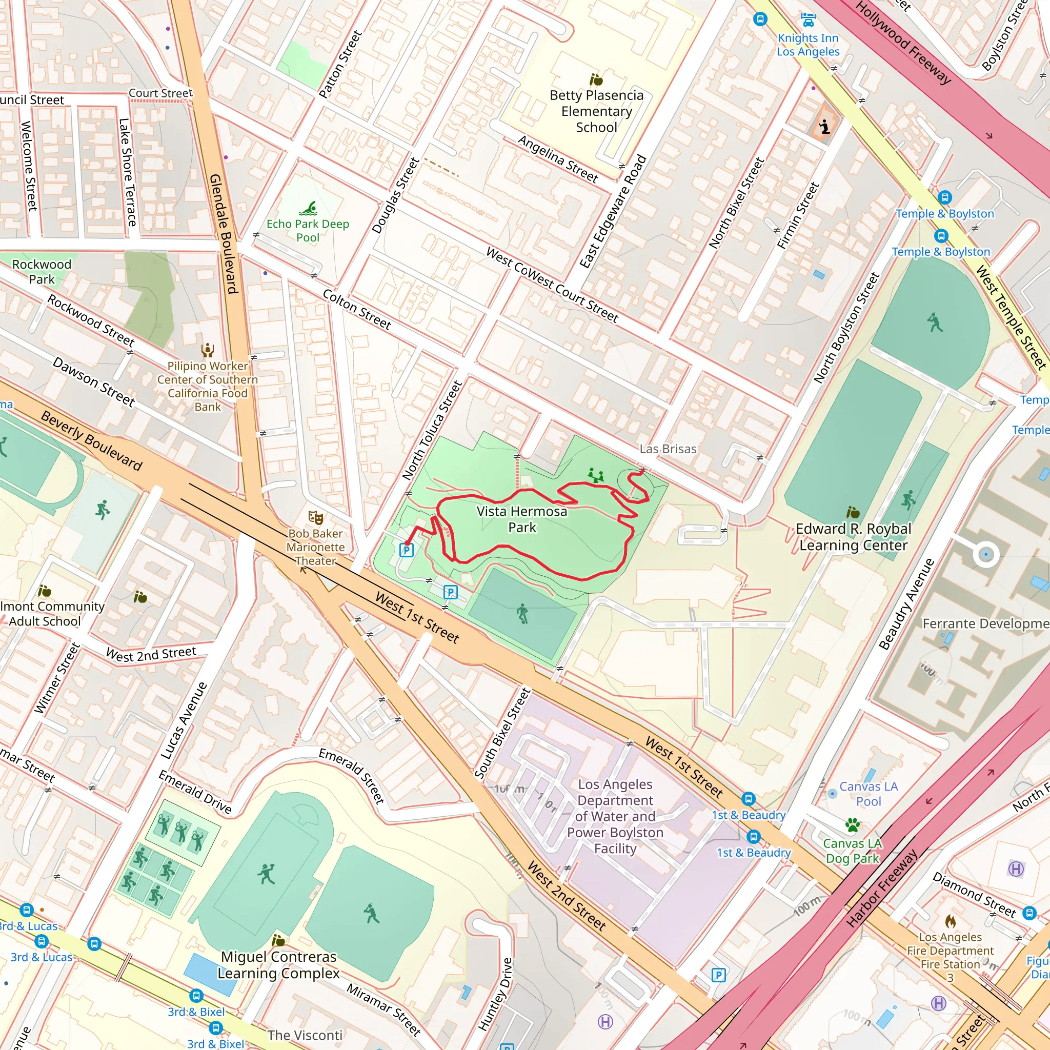 Vista Hermosa Park Loop mobile static map