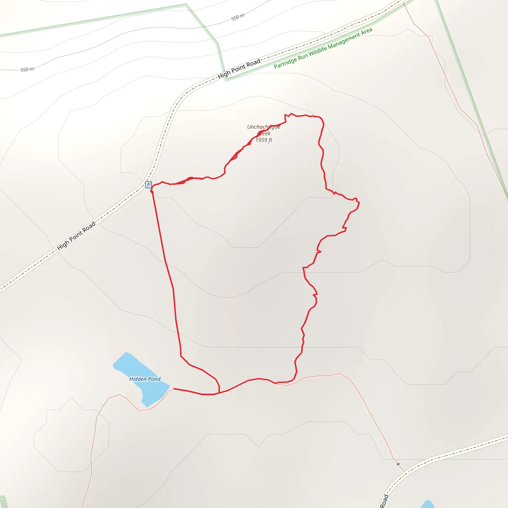 Hidden Pond and Unchachogue Creek Loop mobile static map