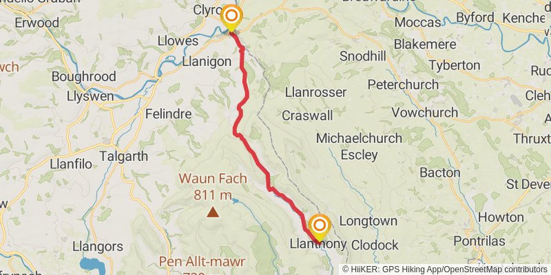 Wales Cistercian Way stage 50 Map