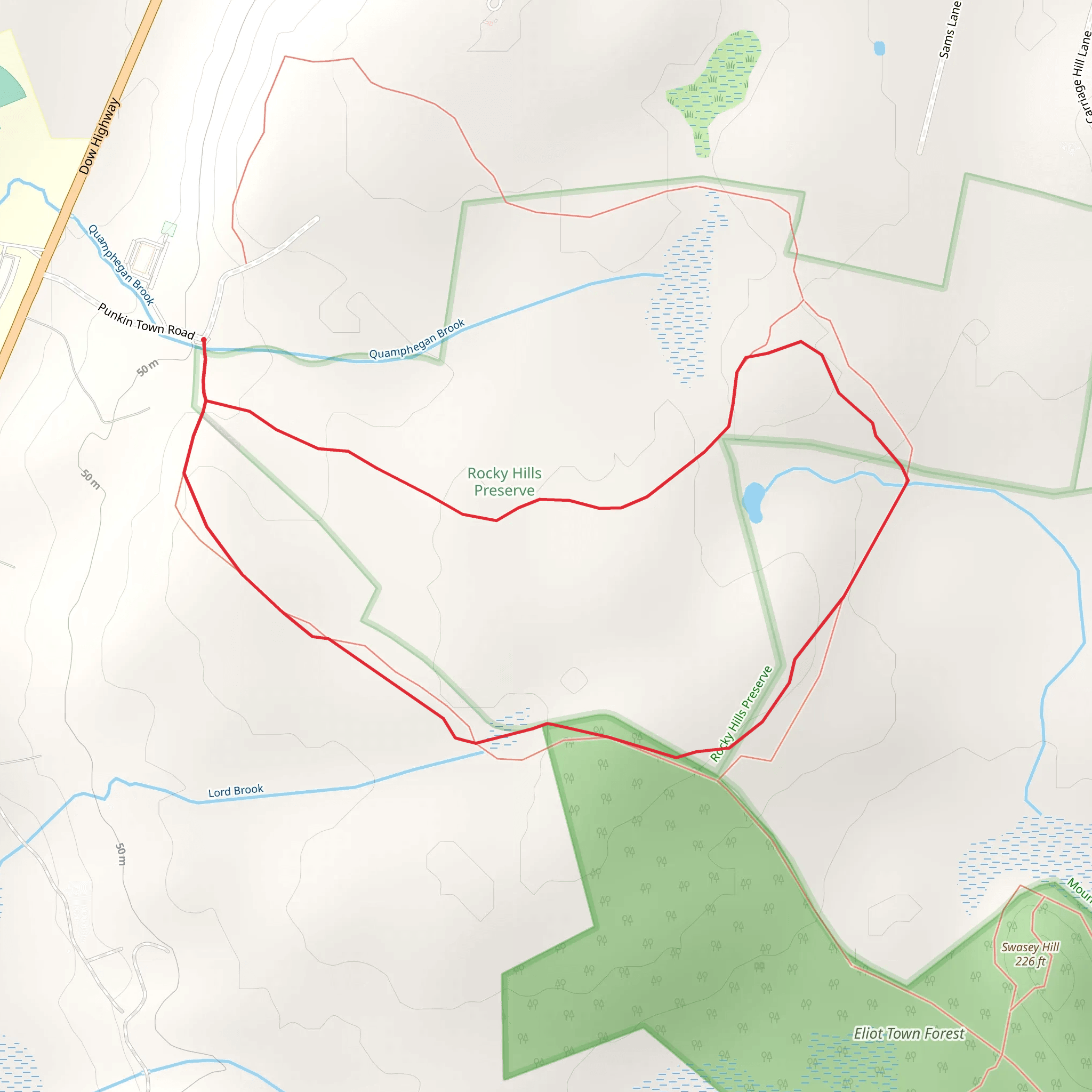 Quamphegan Brook Loop mobile static map