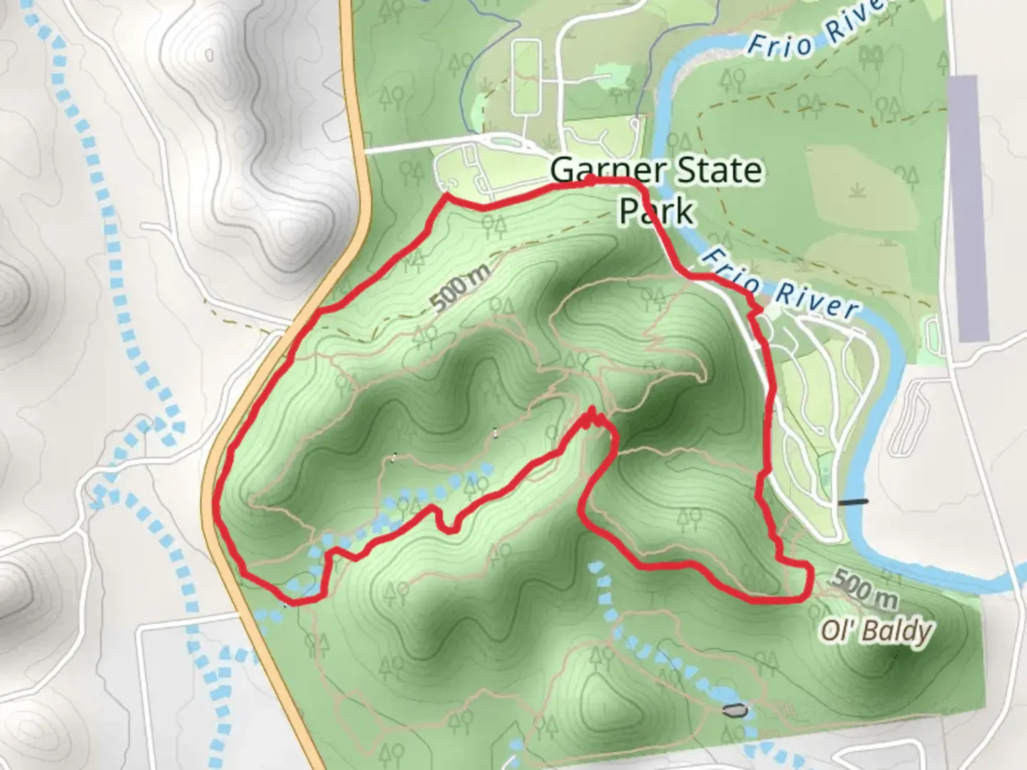 An image depicting the trail Madrone Walkway, Foshee and Highway Loop Trail and its surrounding area.