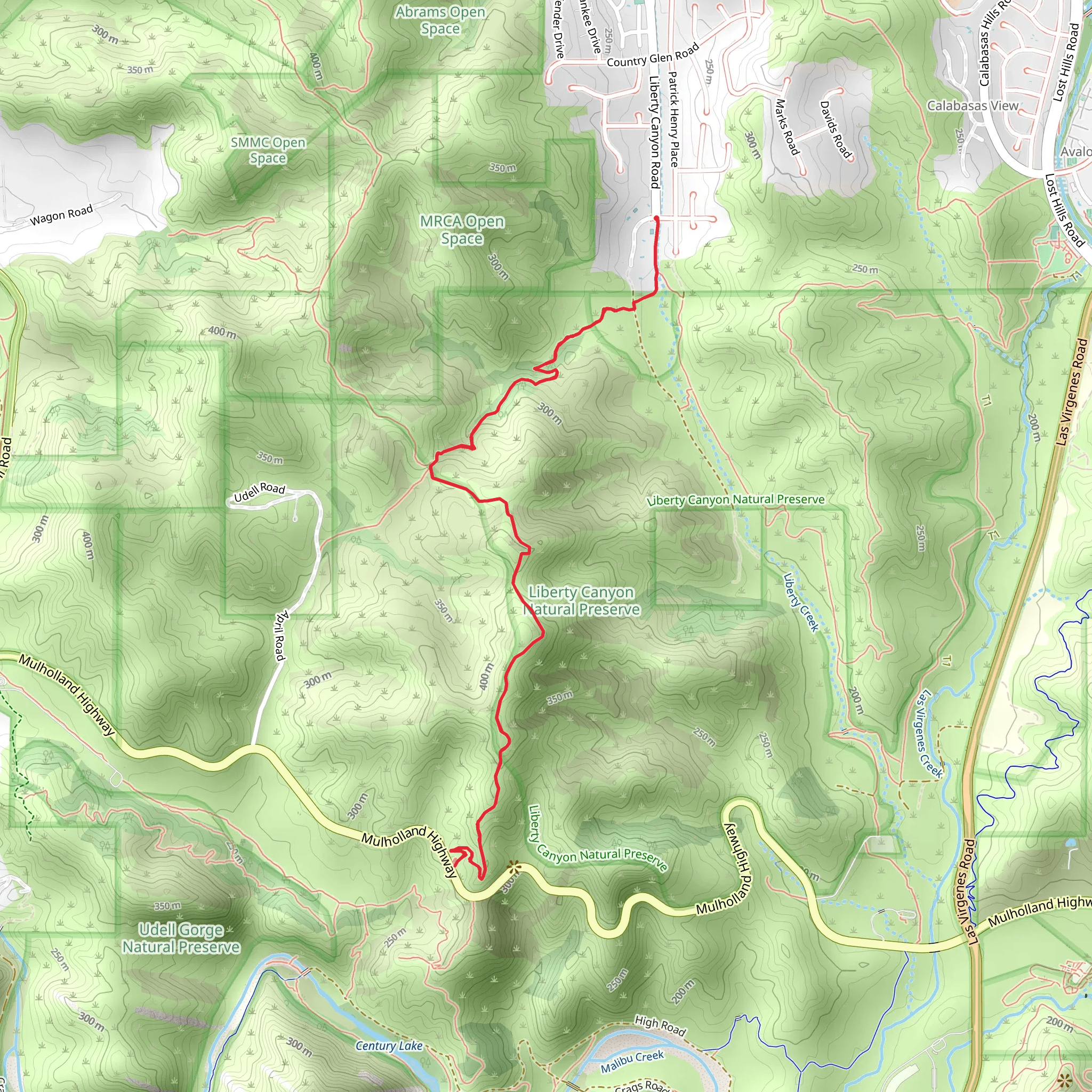 Liberty Canyon and Phantom Trail mobile static map
