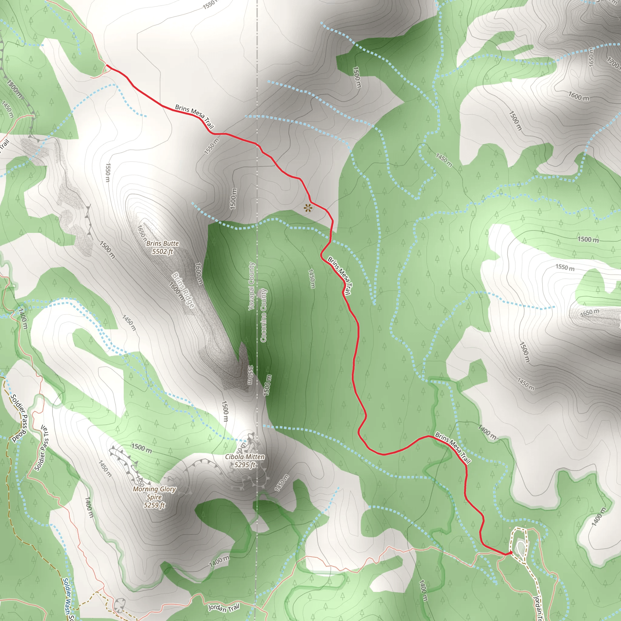 Brins Mesa Trail - Jordan Road mobile static map