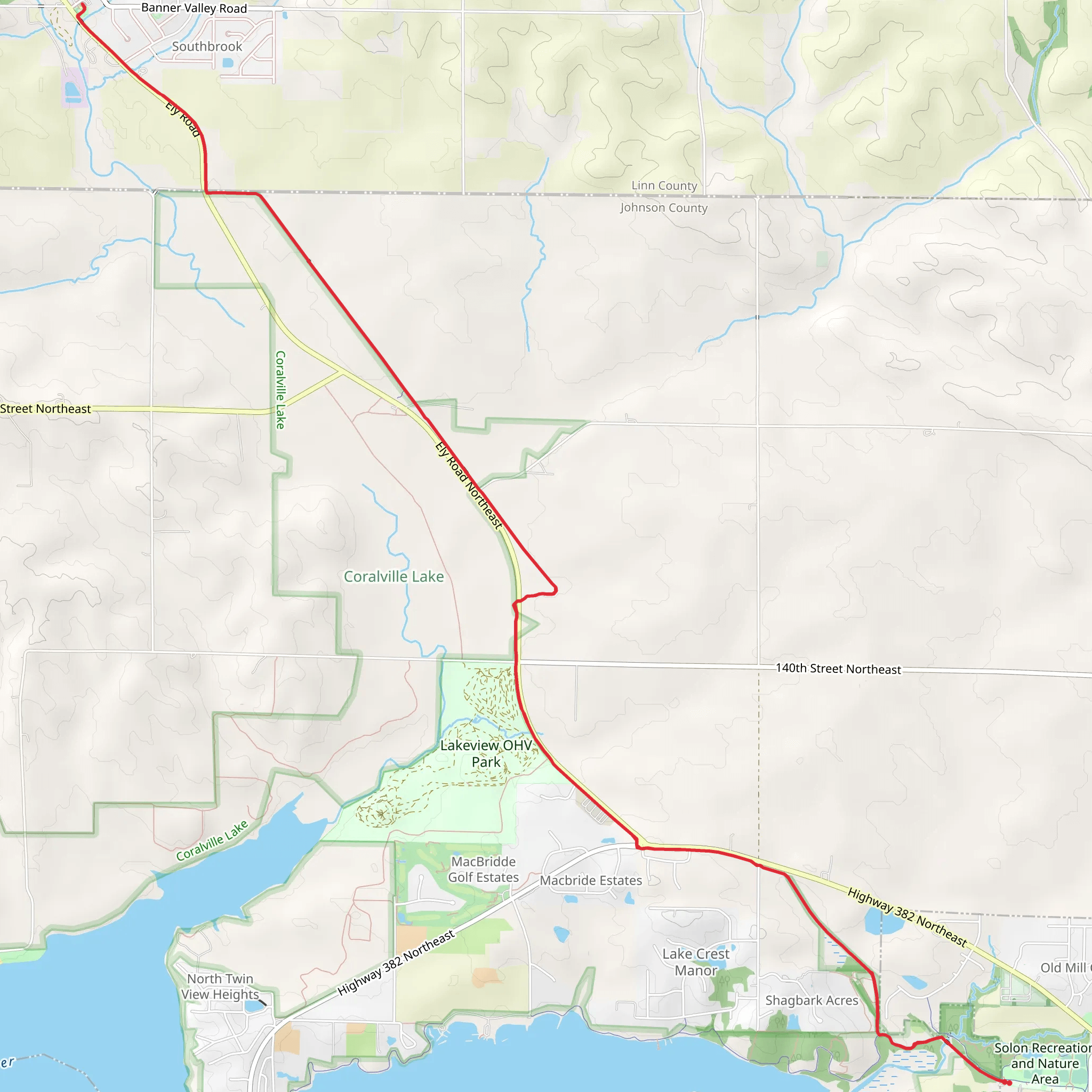 Hoover Nature Trail mobile static map