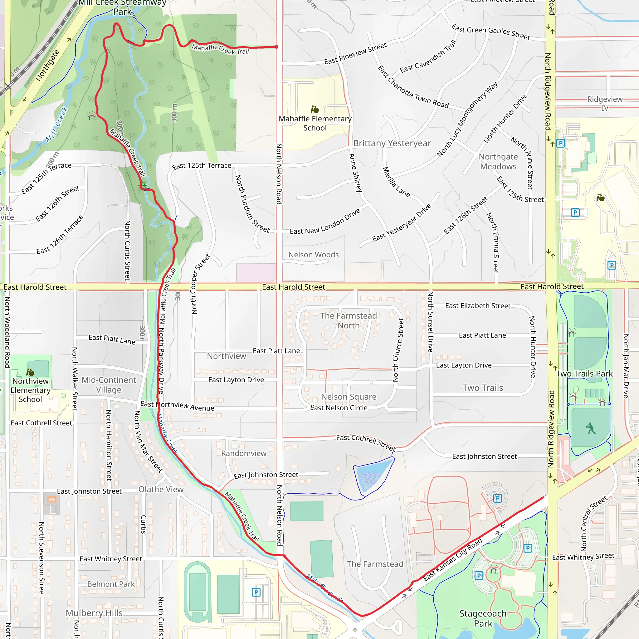 Mahaffie Creek Trail mobile static map