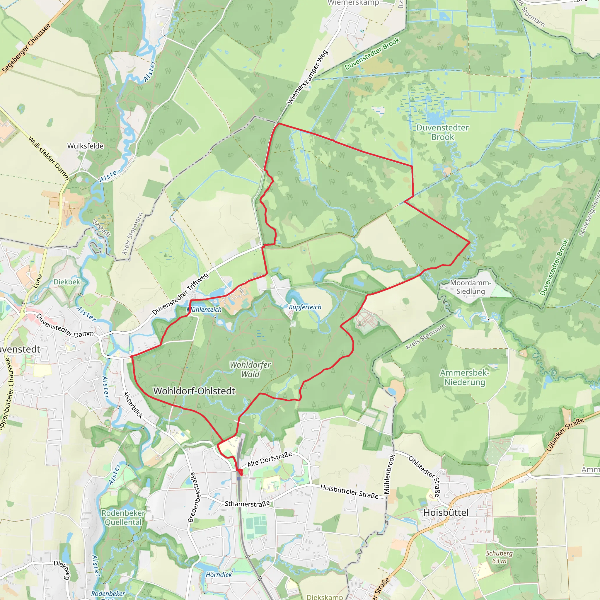 Kleinbahn Wanderweg and Durch Brook mobile static map