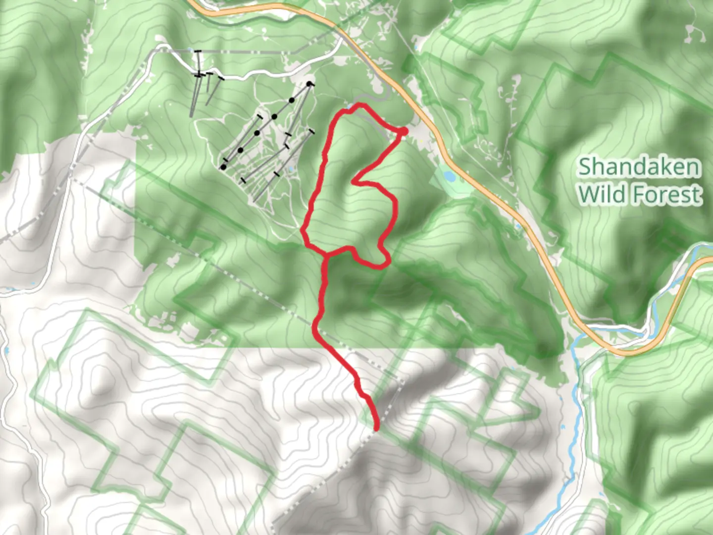 An image depicting the trail Belle Ayr Mountain and Balsam Mountain Loop Trail and its surrounding area.
