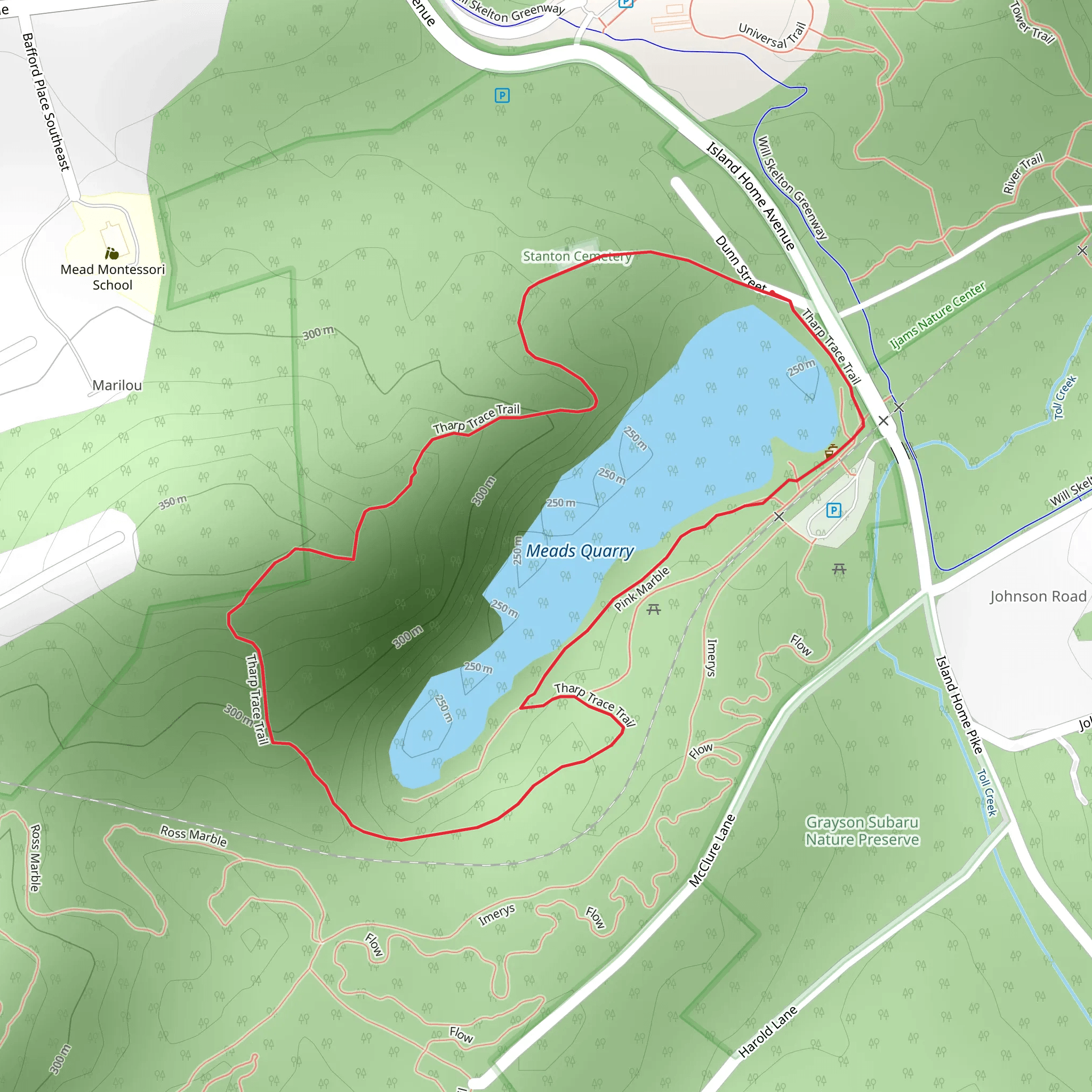 Meads Quarry Loop mobile static map