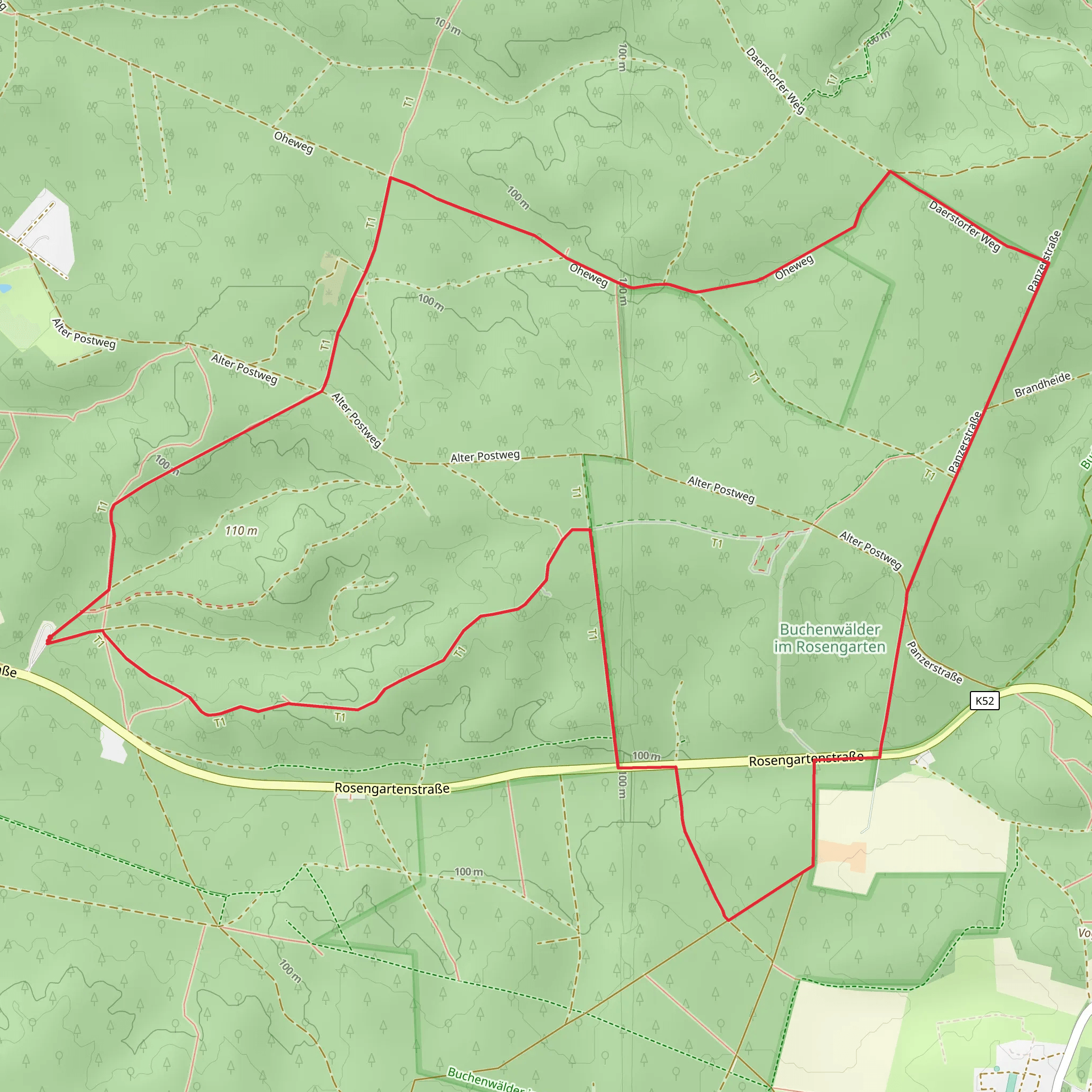 Naturschutzgebiet Buchwenwalder im Rosengarten Loop mobile static map