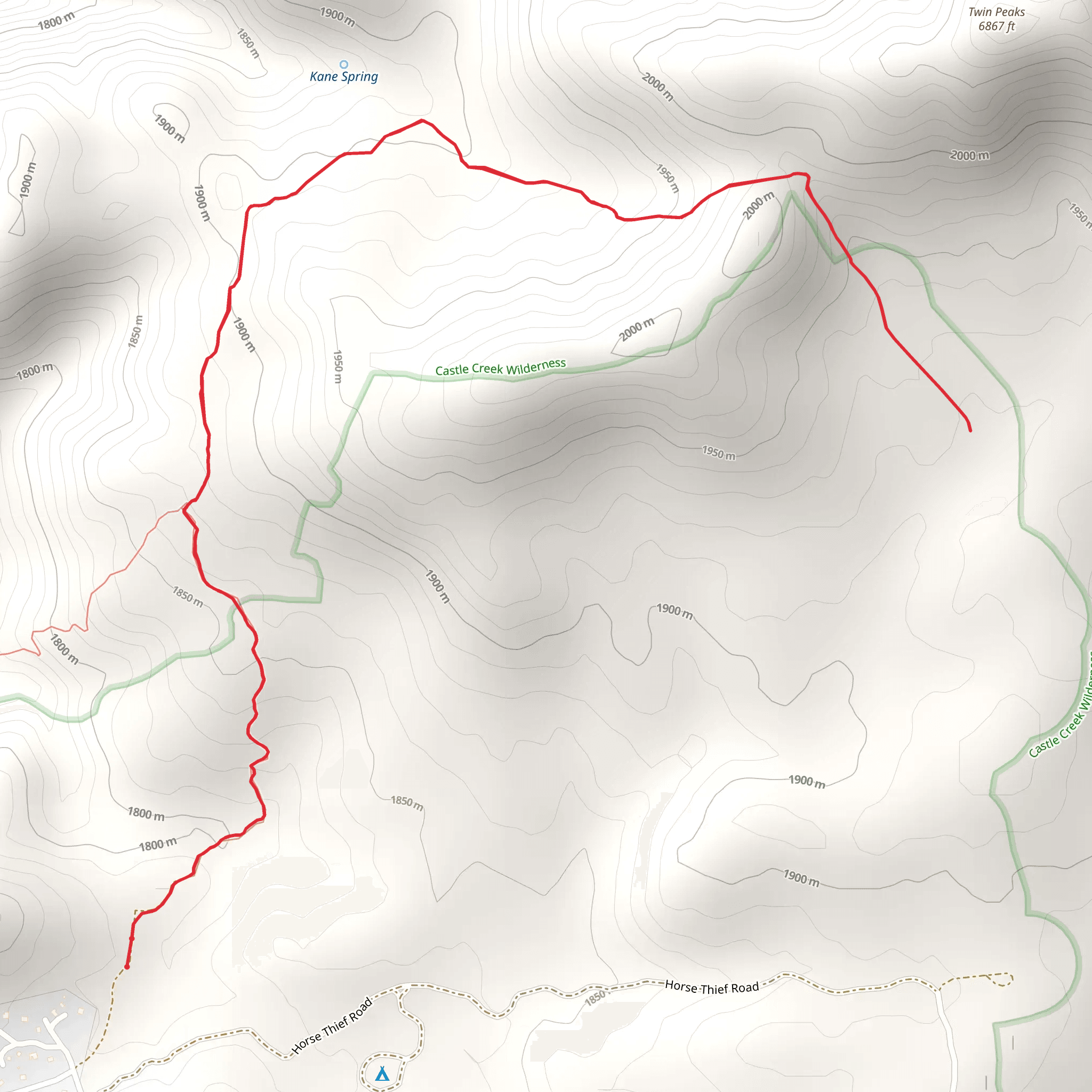Twin Peaks Start via Twin Peaks Trail mobile static map