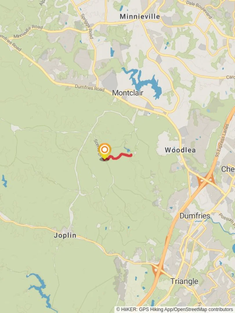 An image depicting the trail Camp Four Lake and Quantico Cascades Trail and its surrounding area.