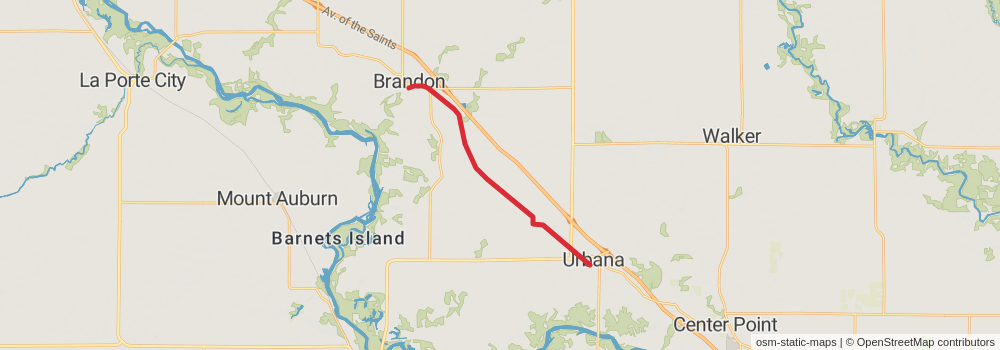 American Discovery Trail - Iowa stage 11 Map