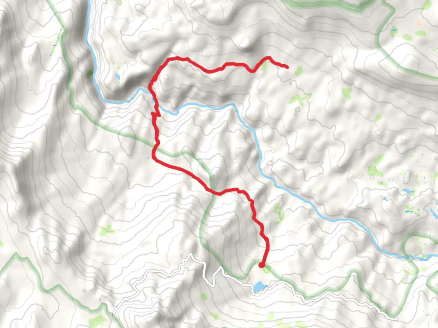 An image depicting the trail Rattlesnake Bridge Cutoff via Rattlesnake Creek Trail and its surrounding area.