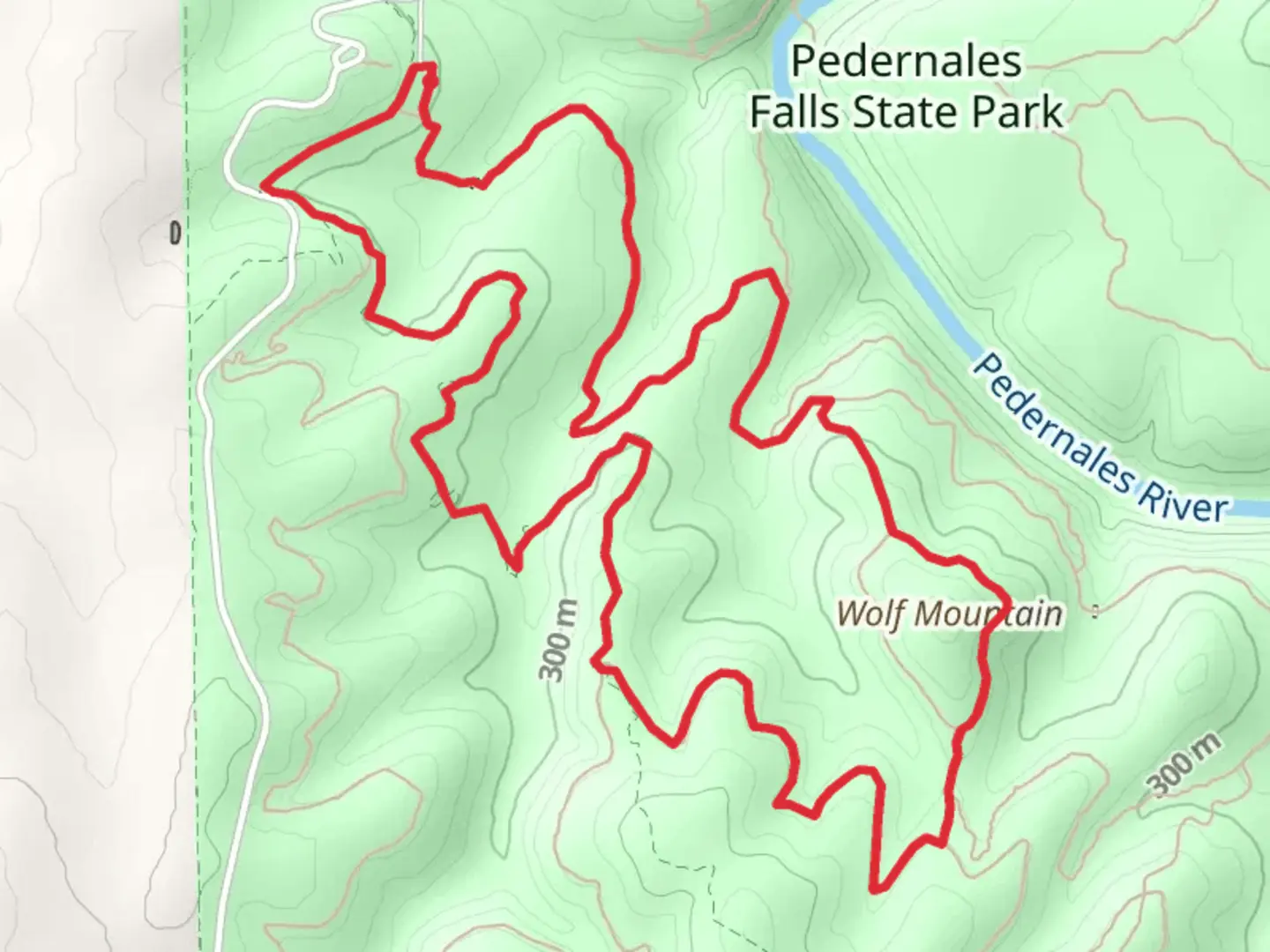 An image depicting the trail Wolf Mountain Loop and its surrounding area.
