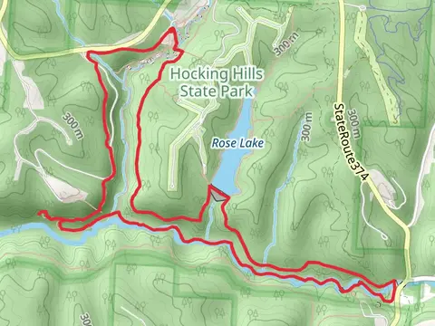 Old Man's Cave to Whispering Cave and Rose Lake Loop