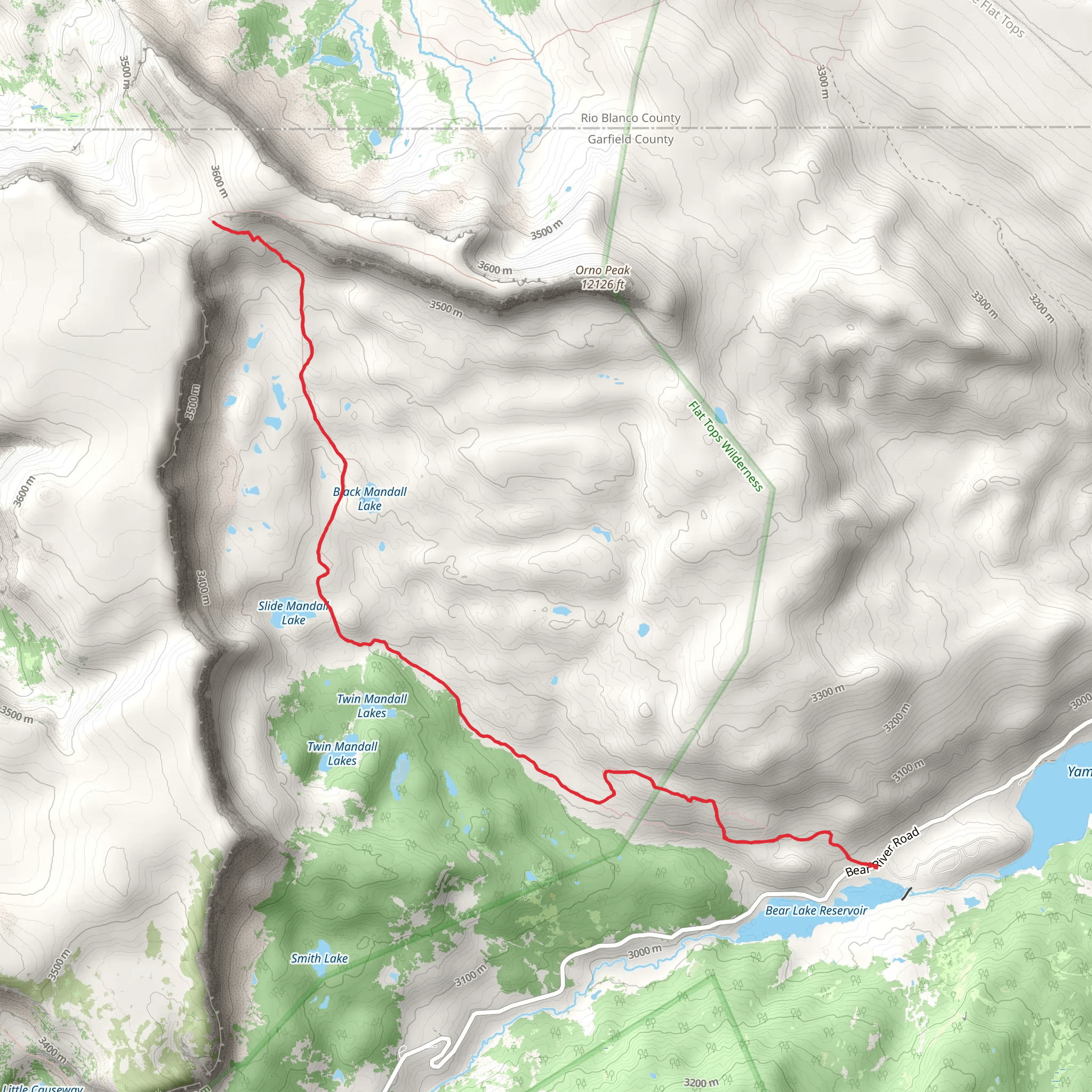 Mandall Lakes Trail mobile static map