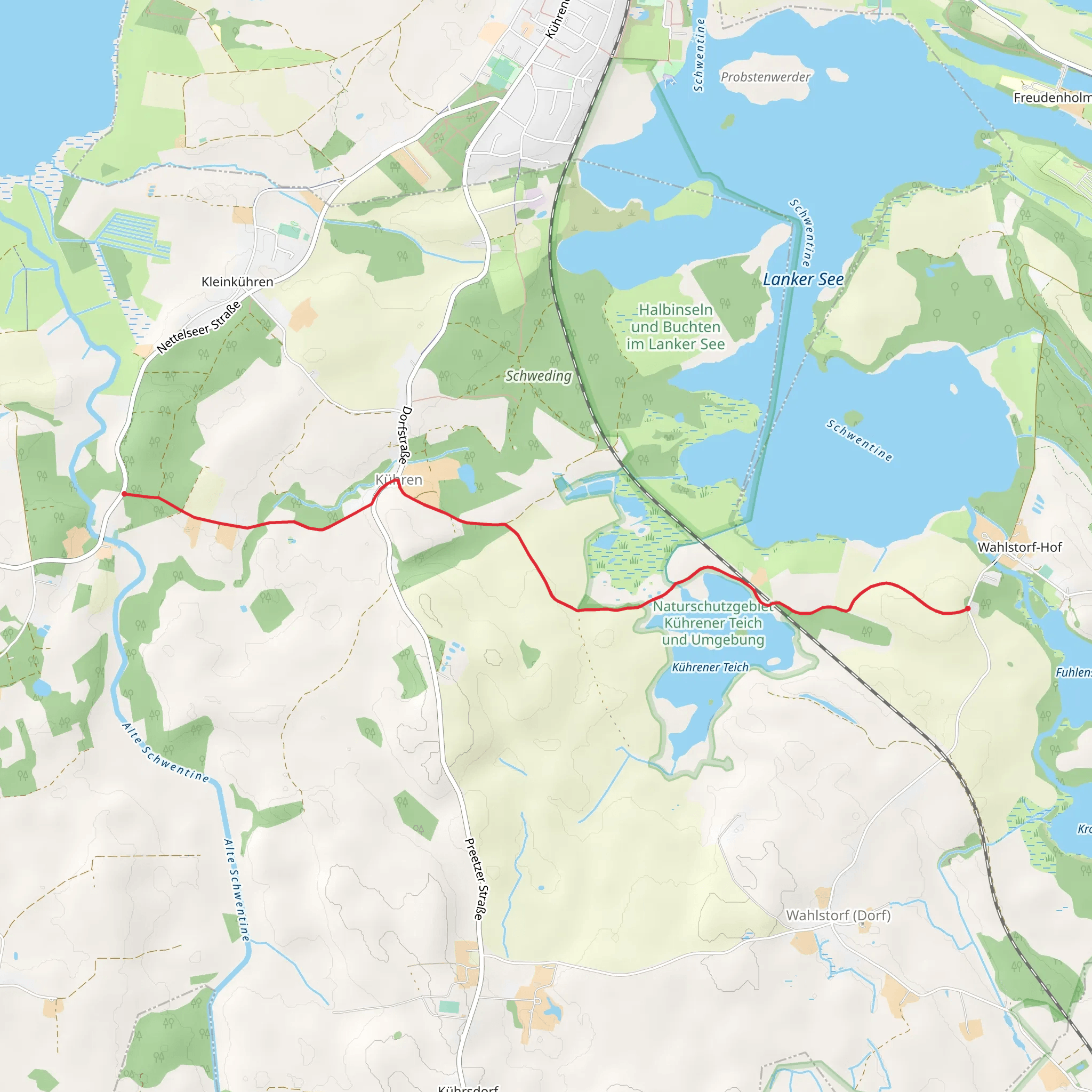 Kührener Teich via Schusteracht mobile static map